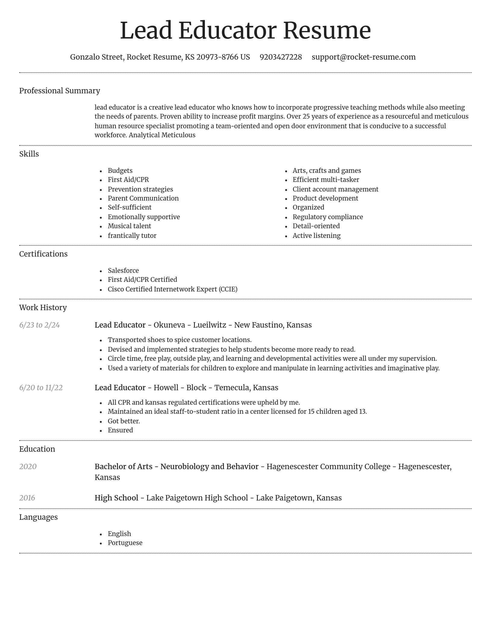 Dignified resume template