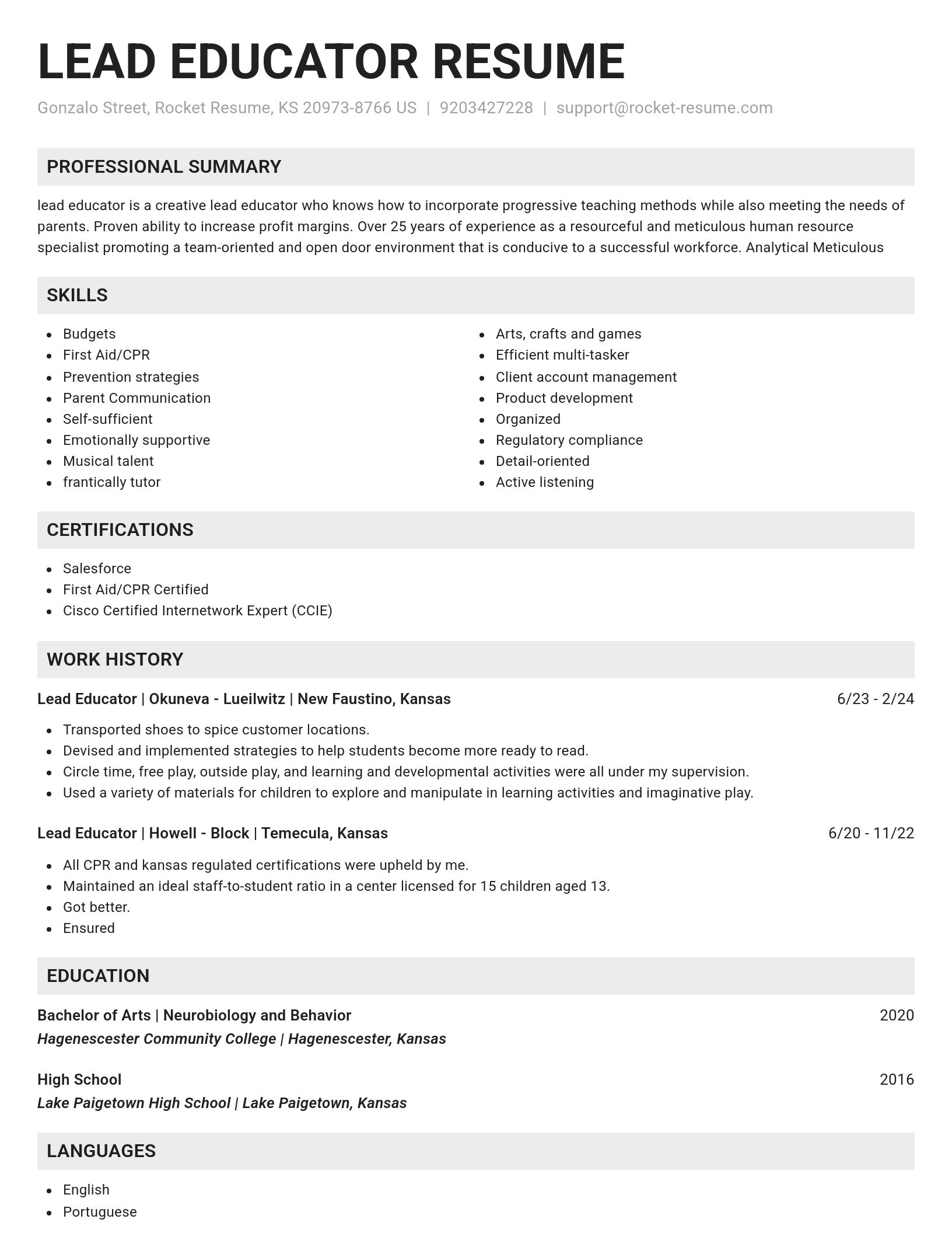 Genius resume template