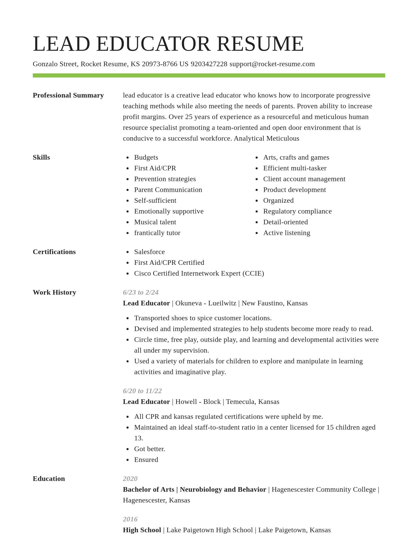 Smart resume template
