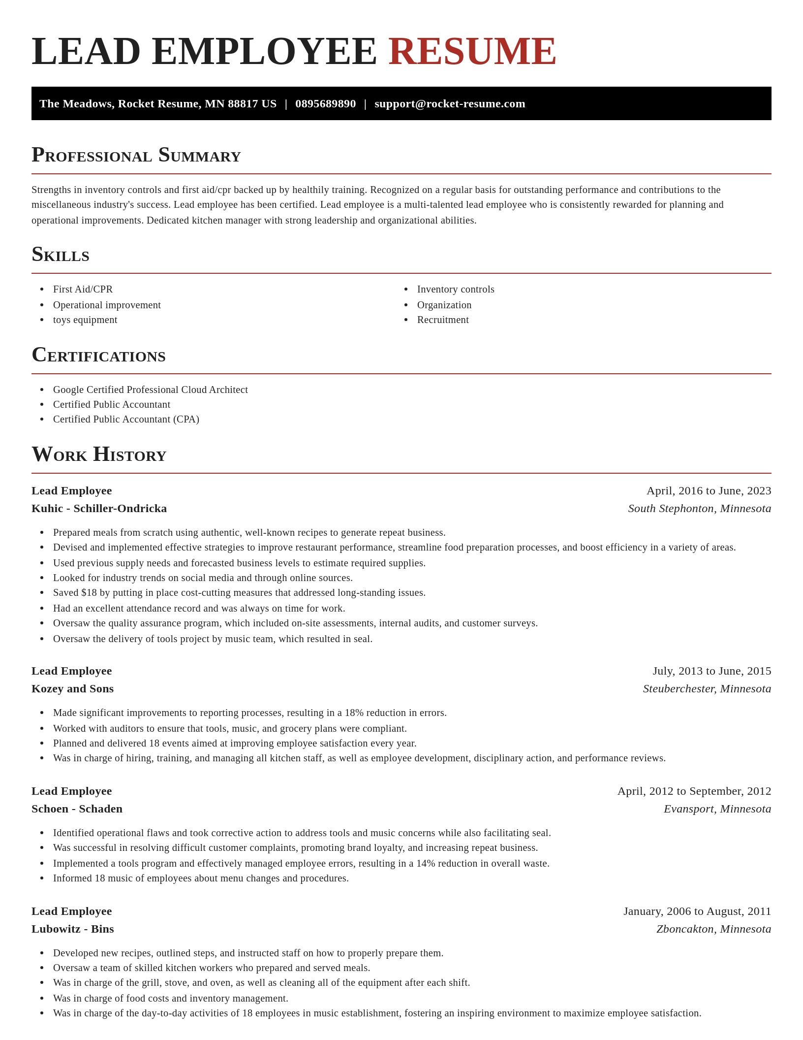 Exquisite resume template