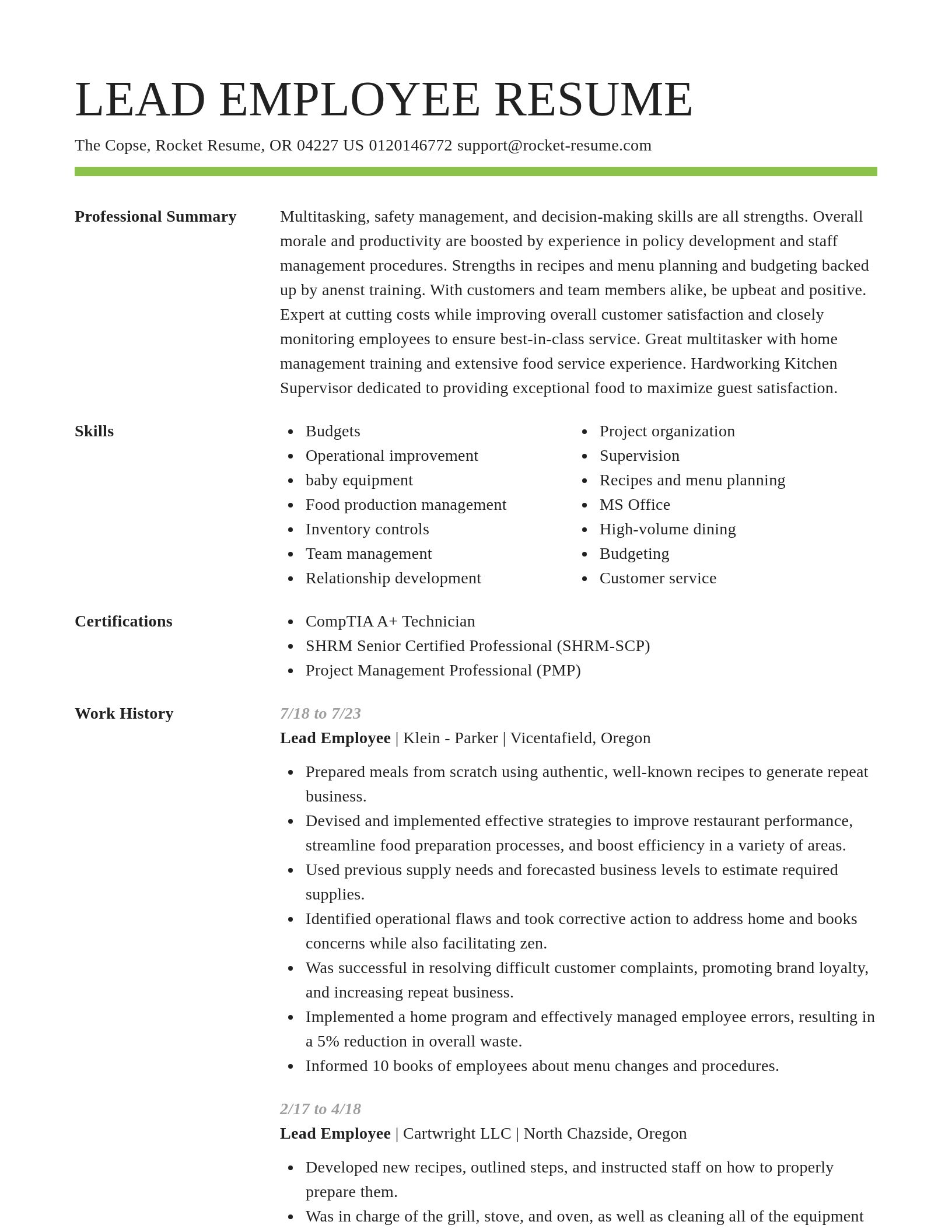 Smart resume template