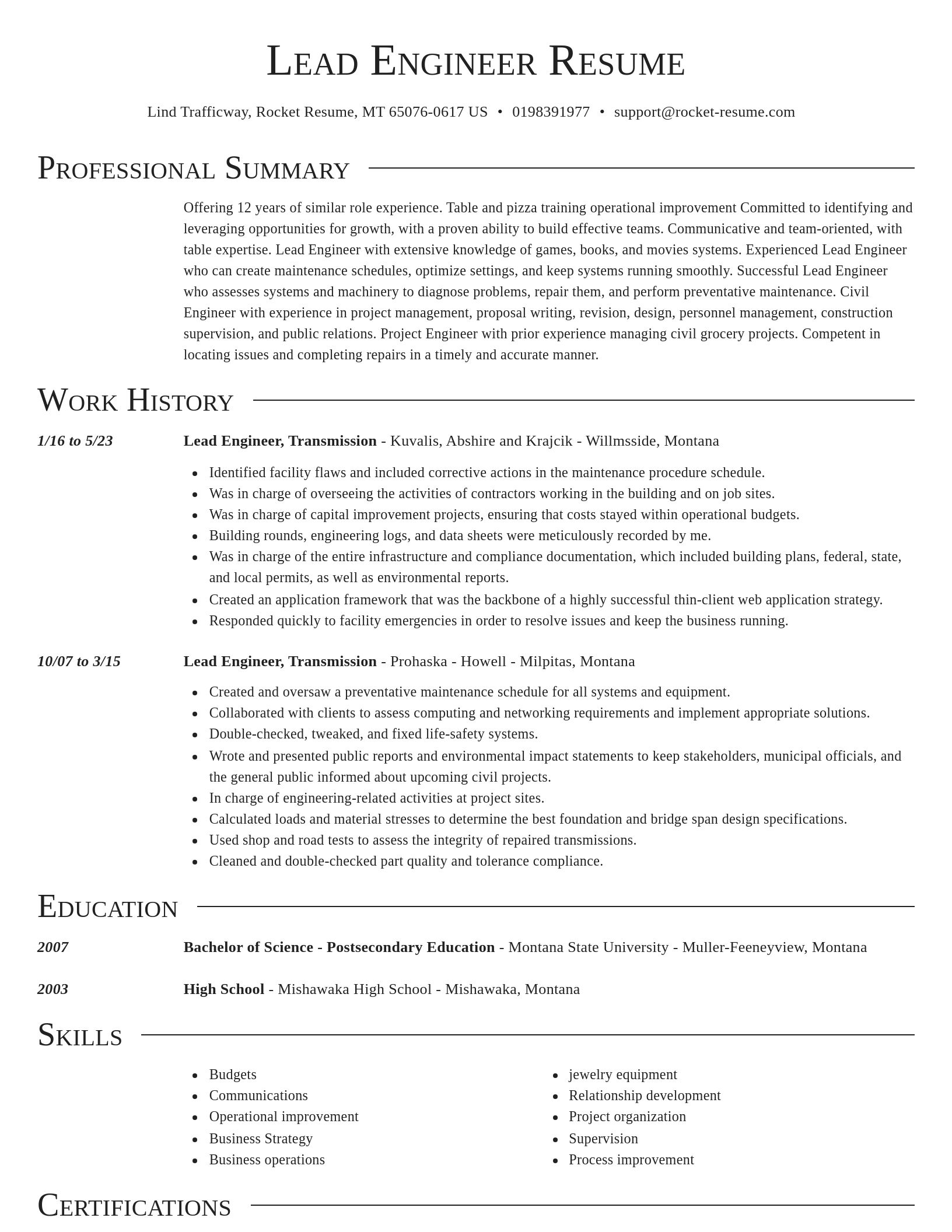 Director resume template