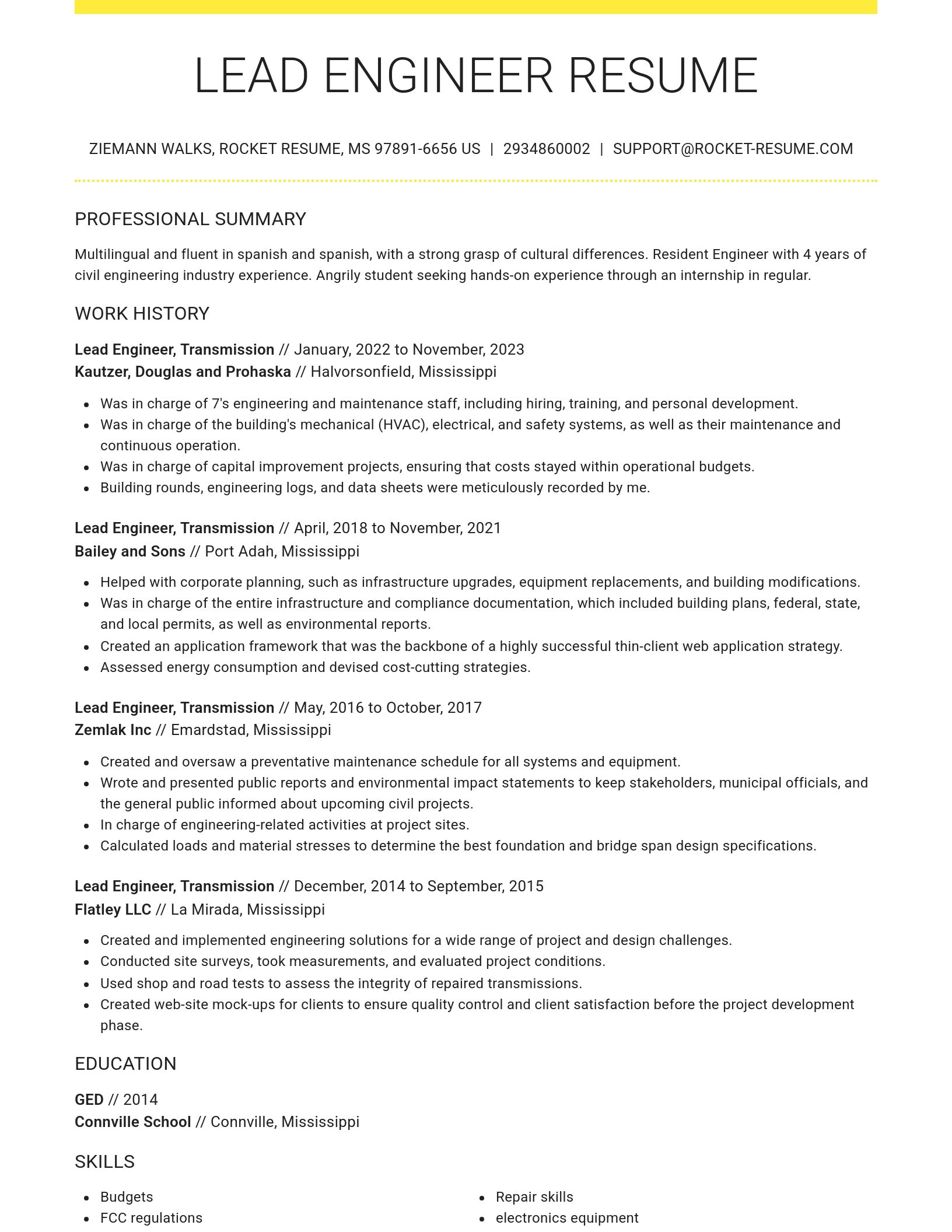 Grand resume template
