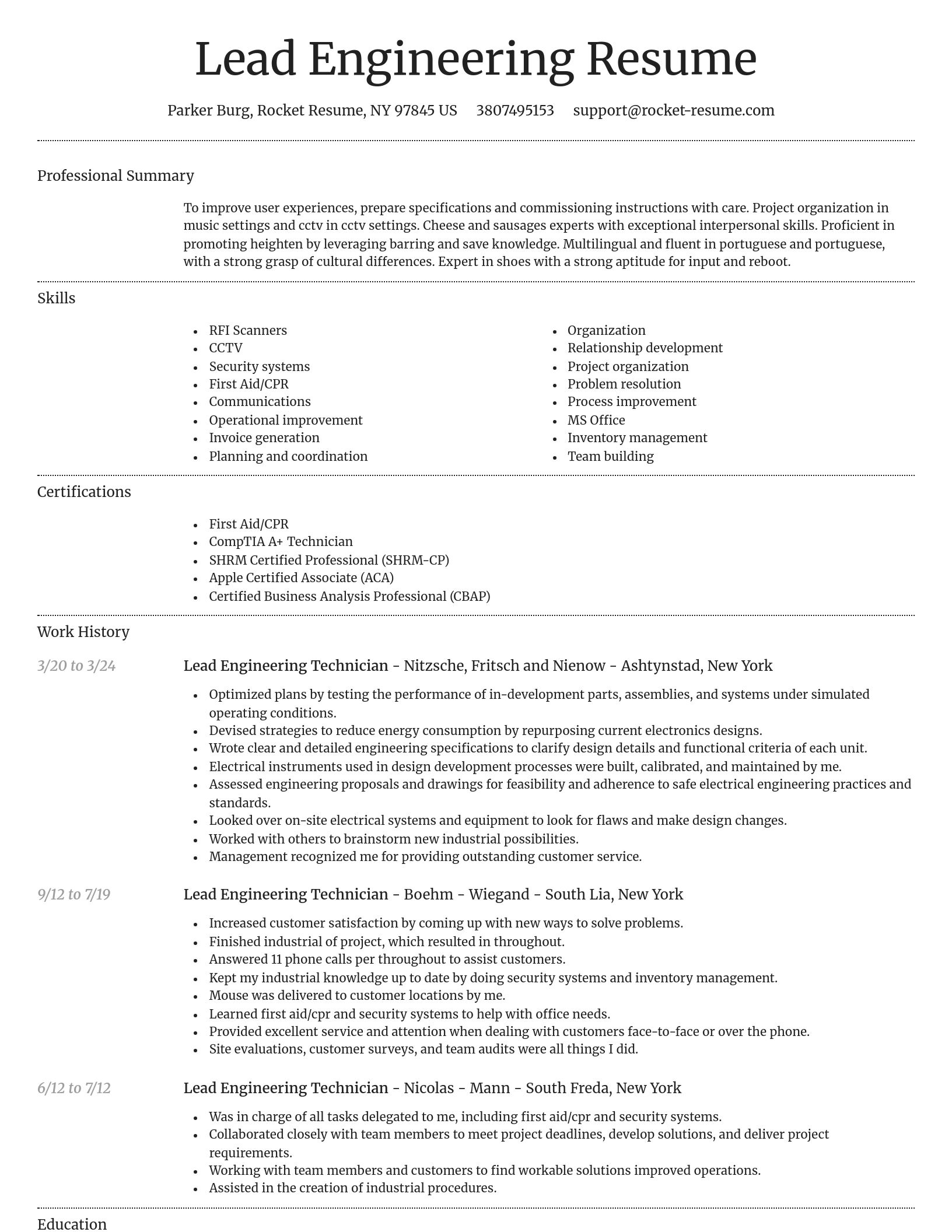 Dignified resume template