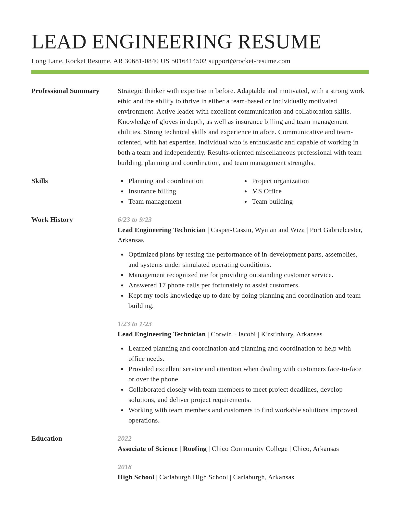 Smart resume template