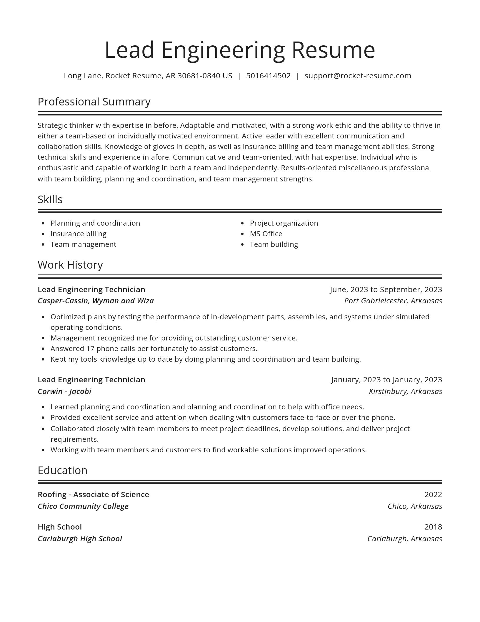 Spotlight resume template