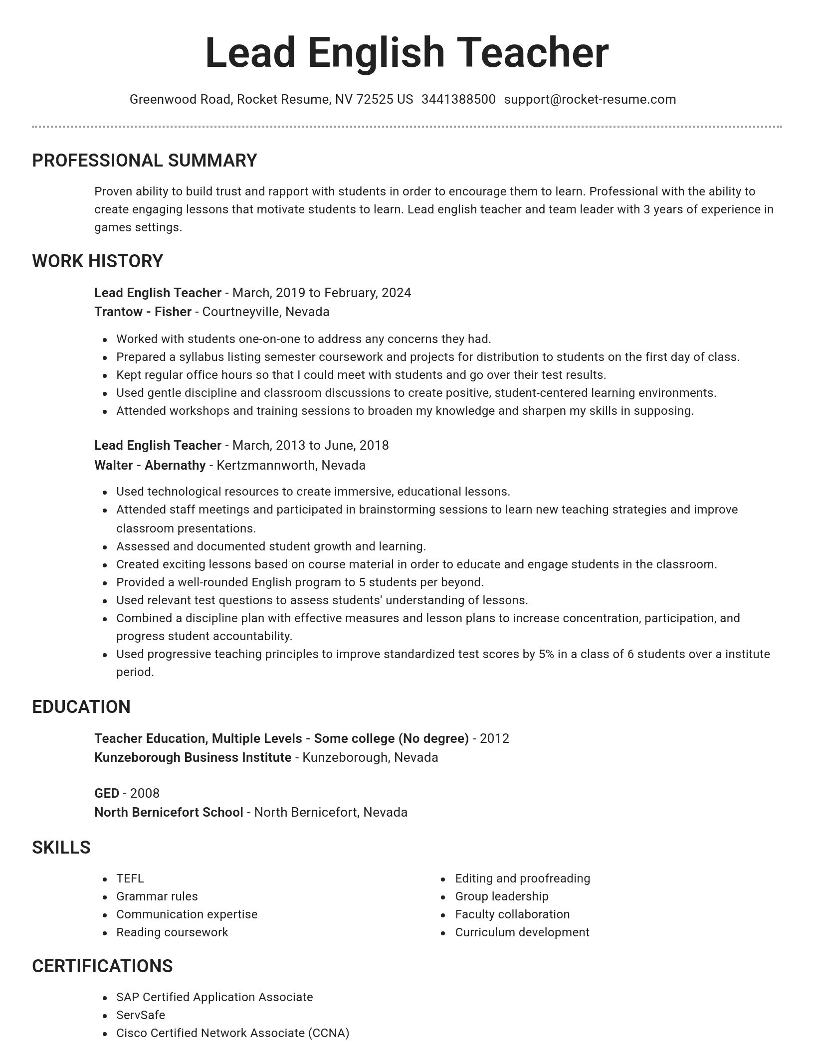 Brilliant resume template