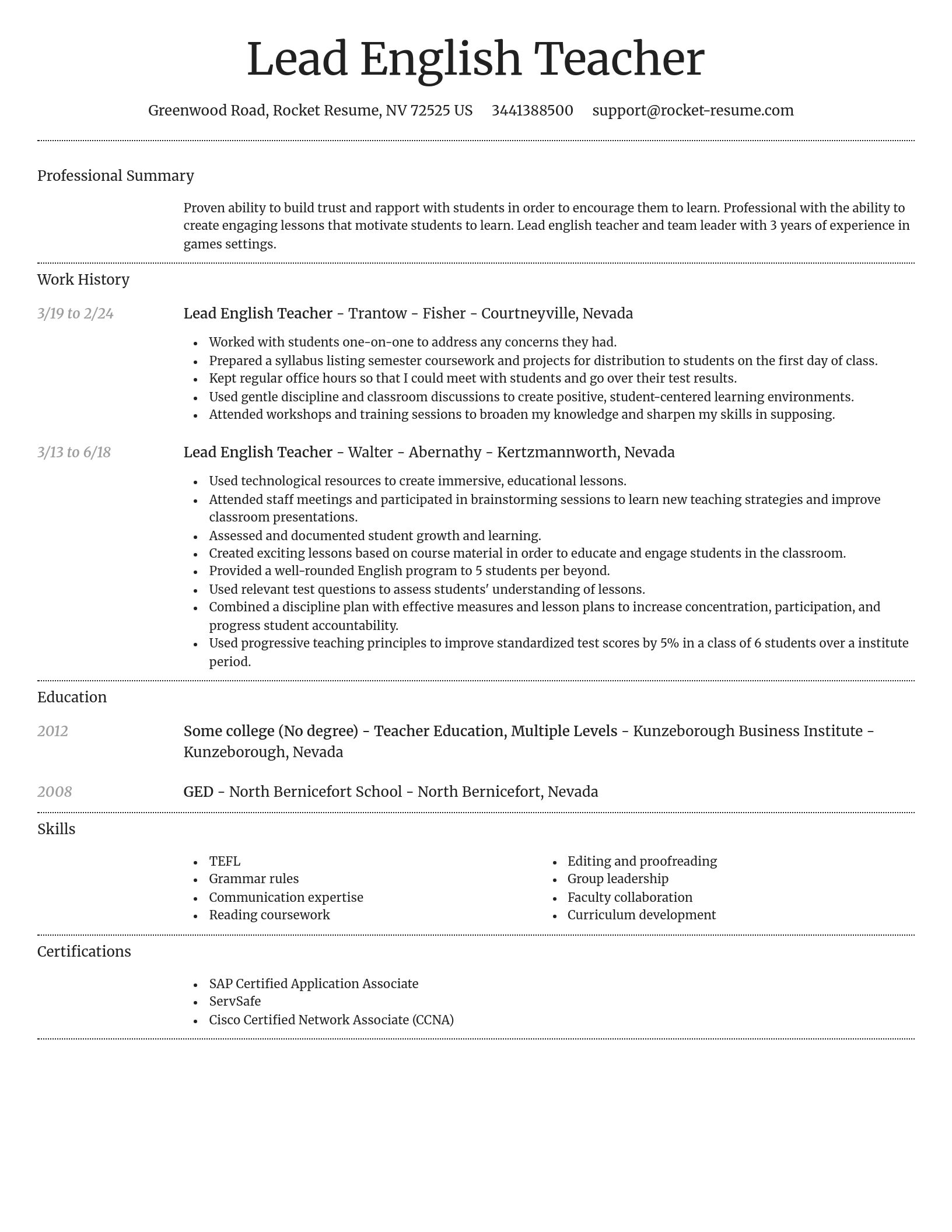 Dignified resume template