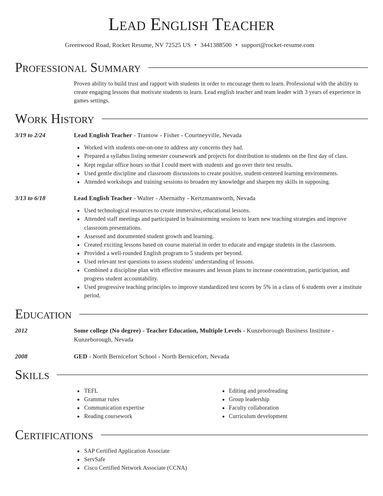 Director resume template