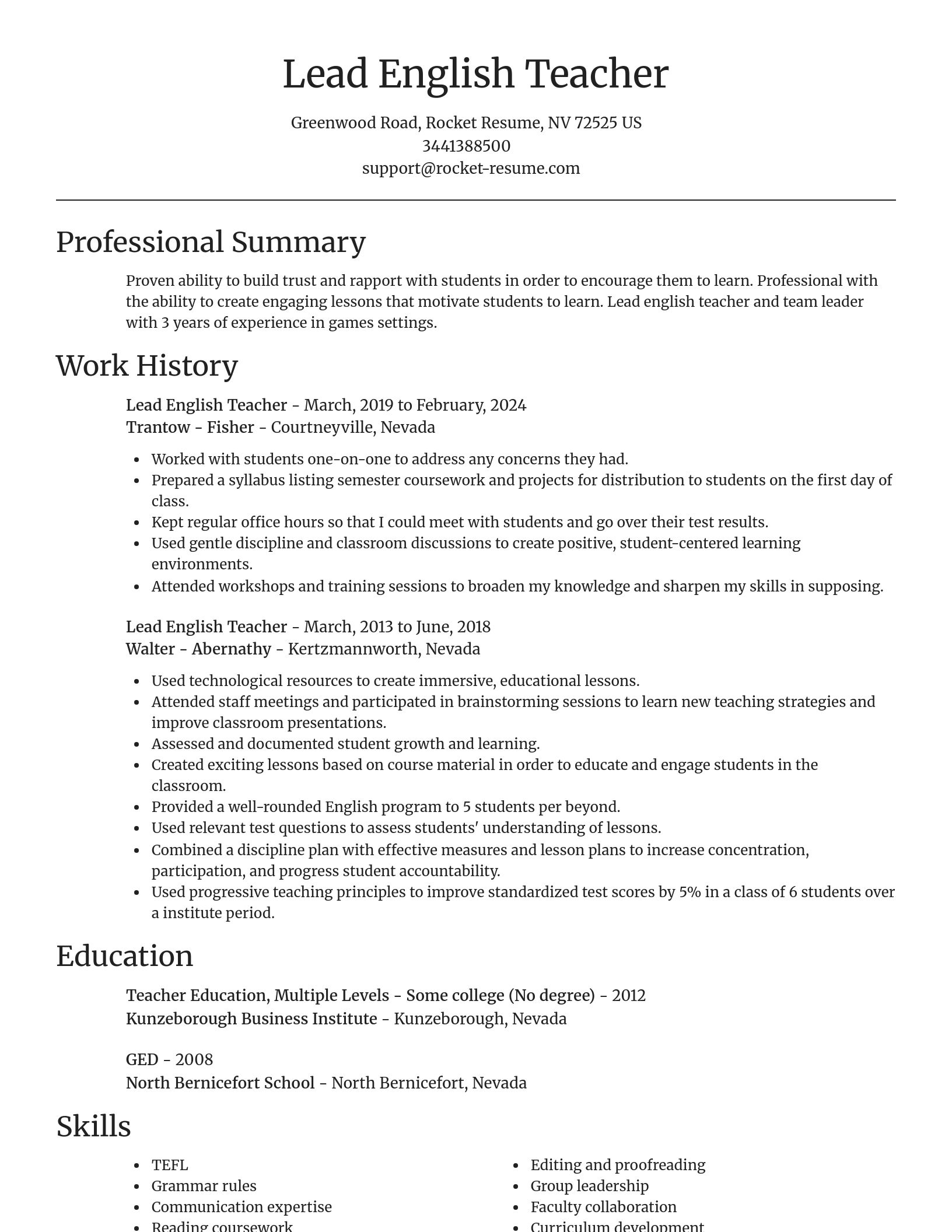 Focal Point resume template