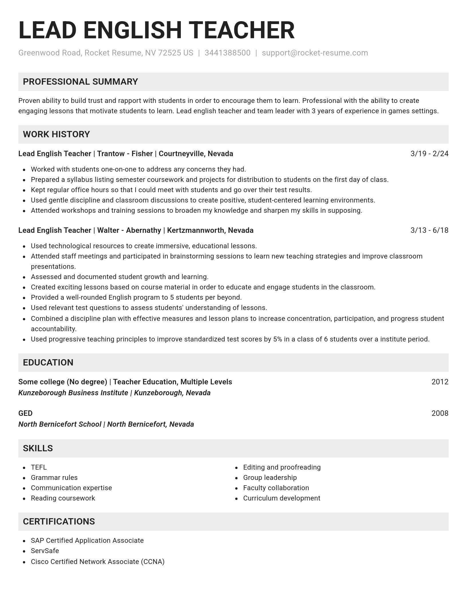Genius resume template