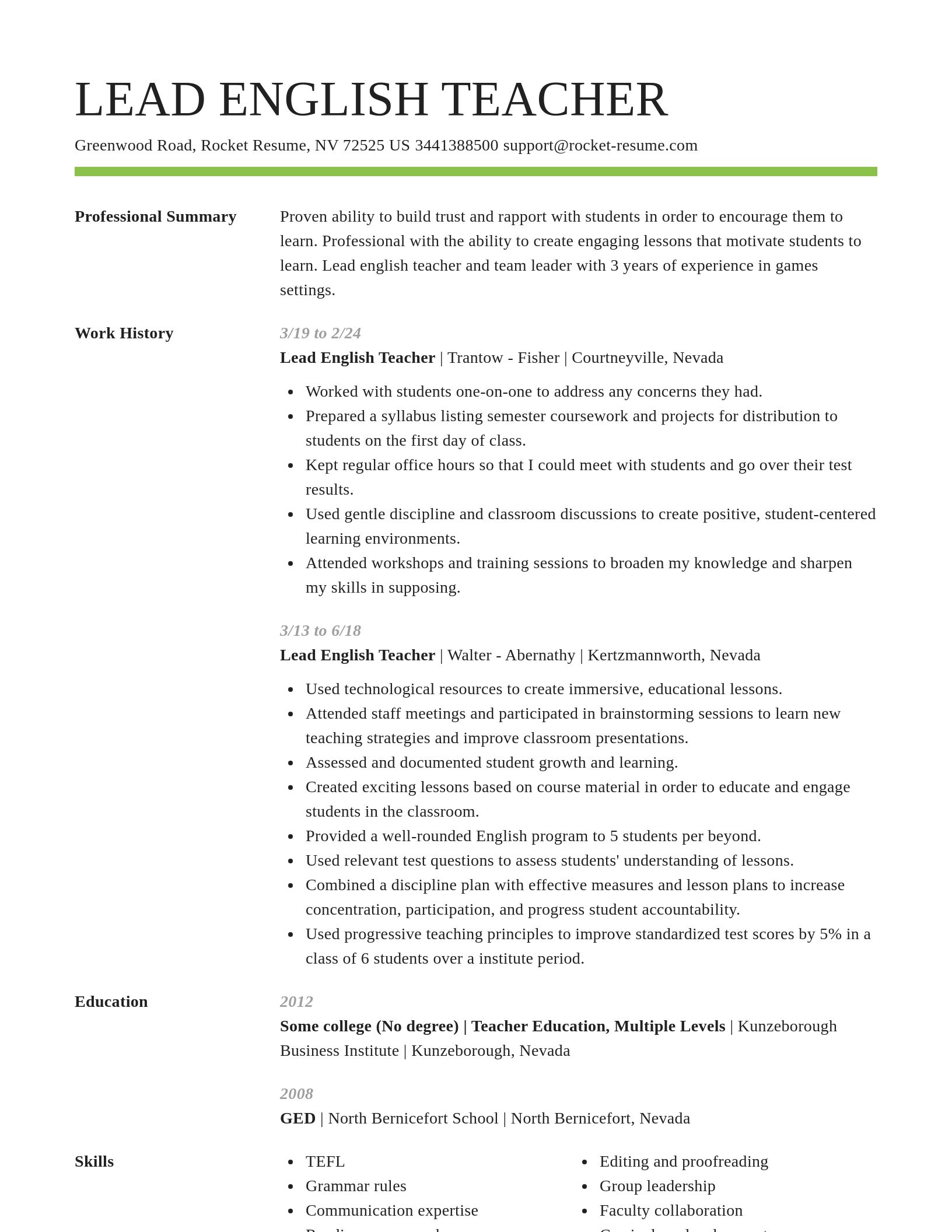 Smart resume template