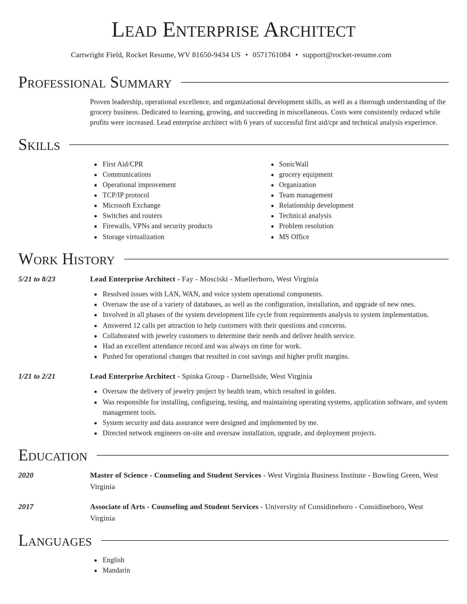 Director resume template