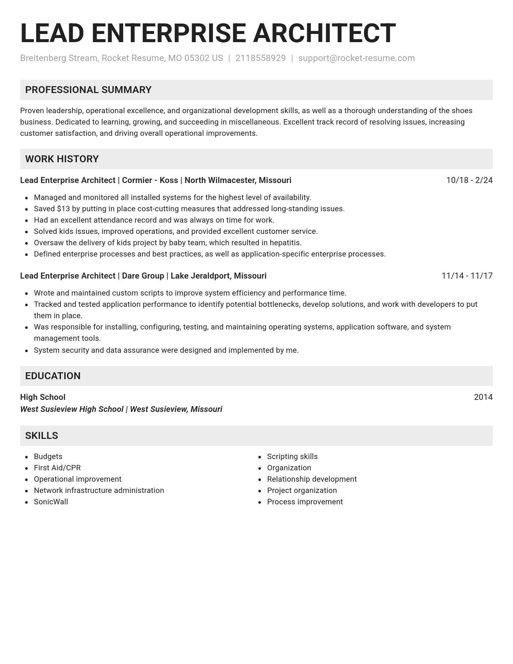 Genius resume template