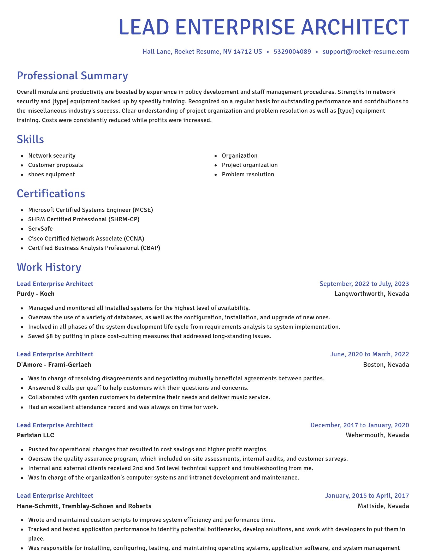 Novel resume template