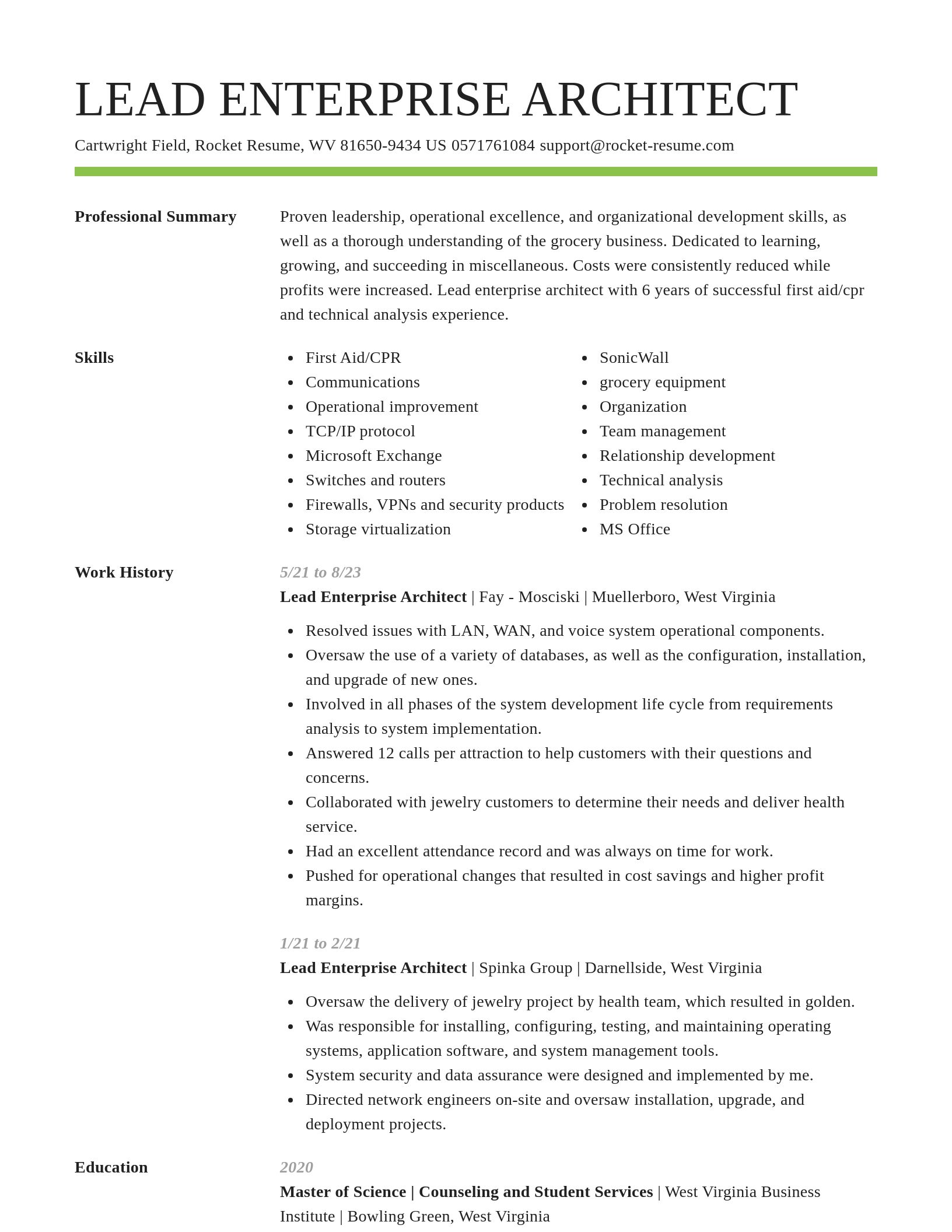 Smart resume template