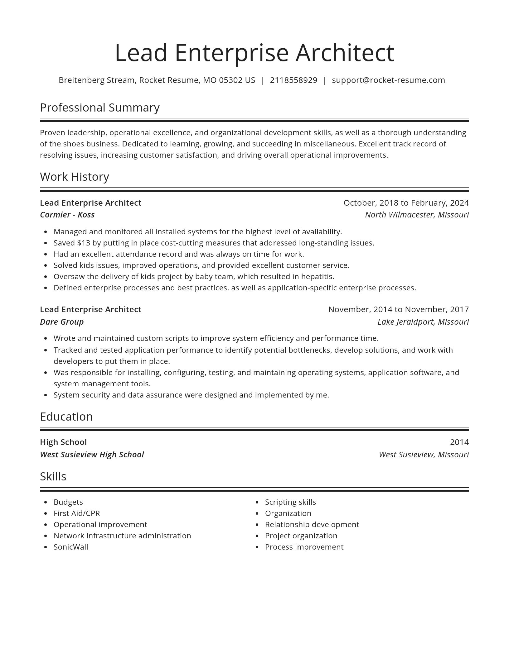Spotlight resume template