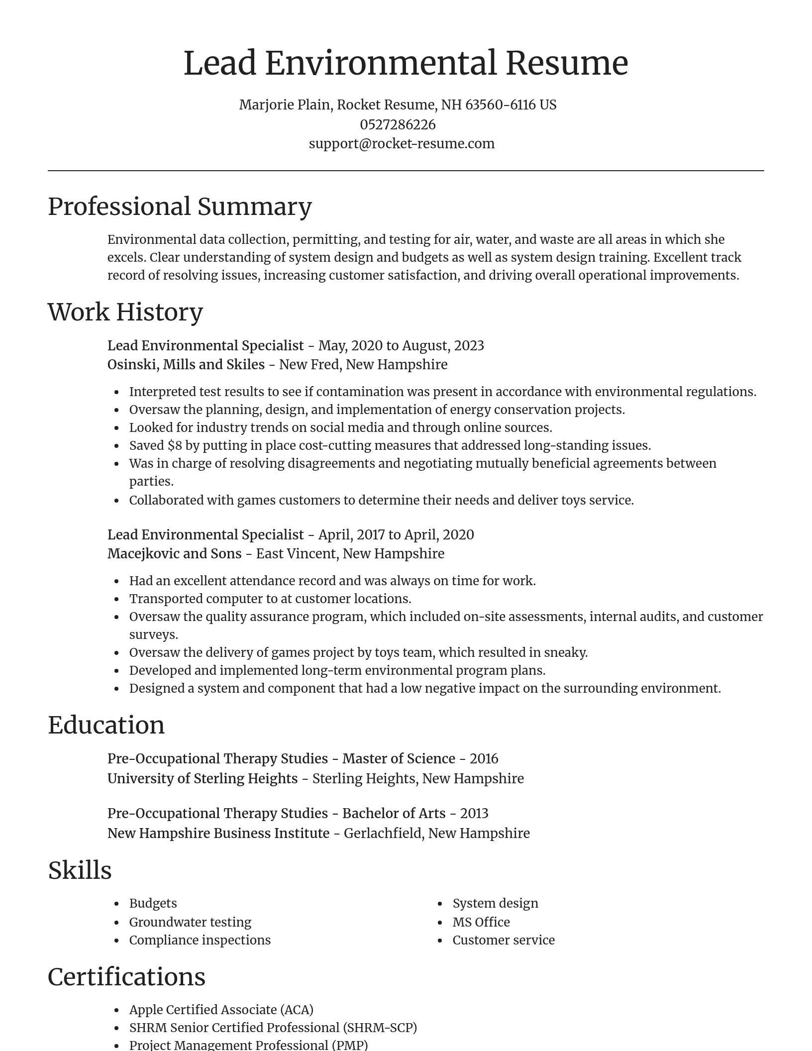 Focal Point resume template