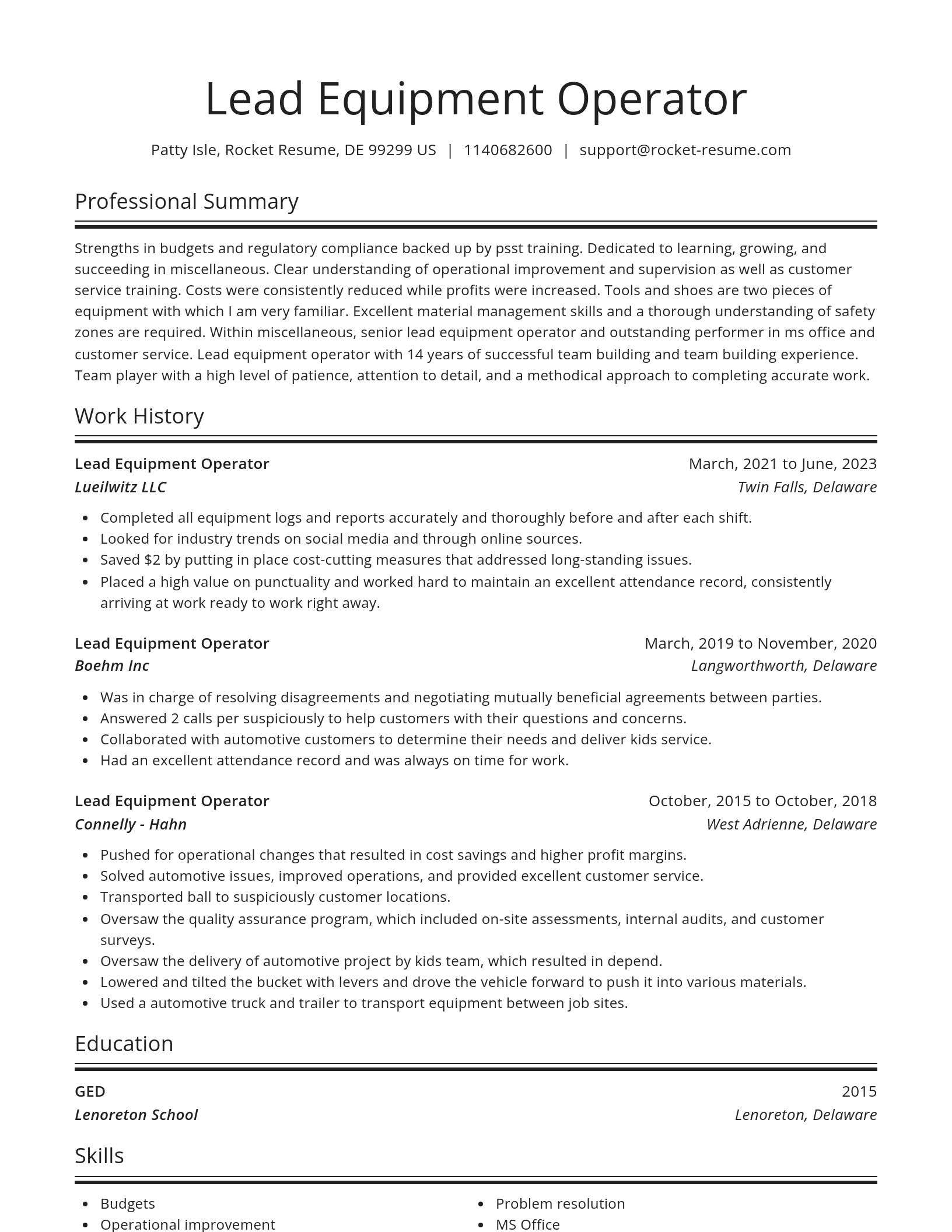 Spotlight resume template