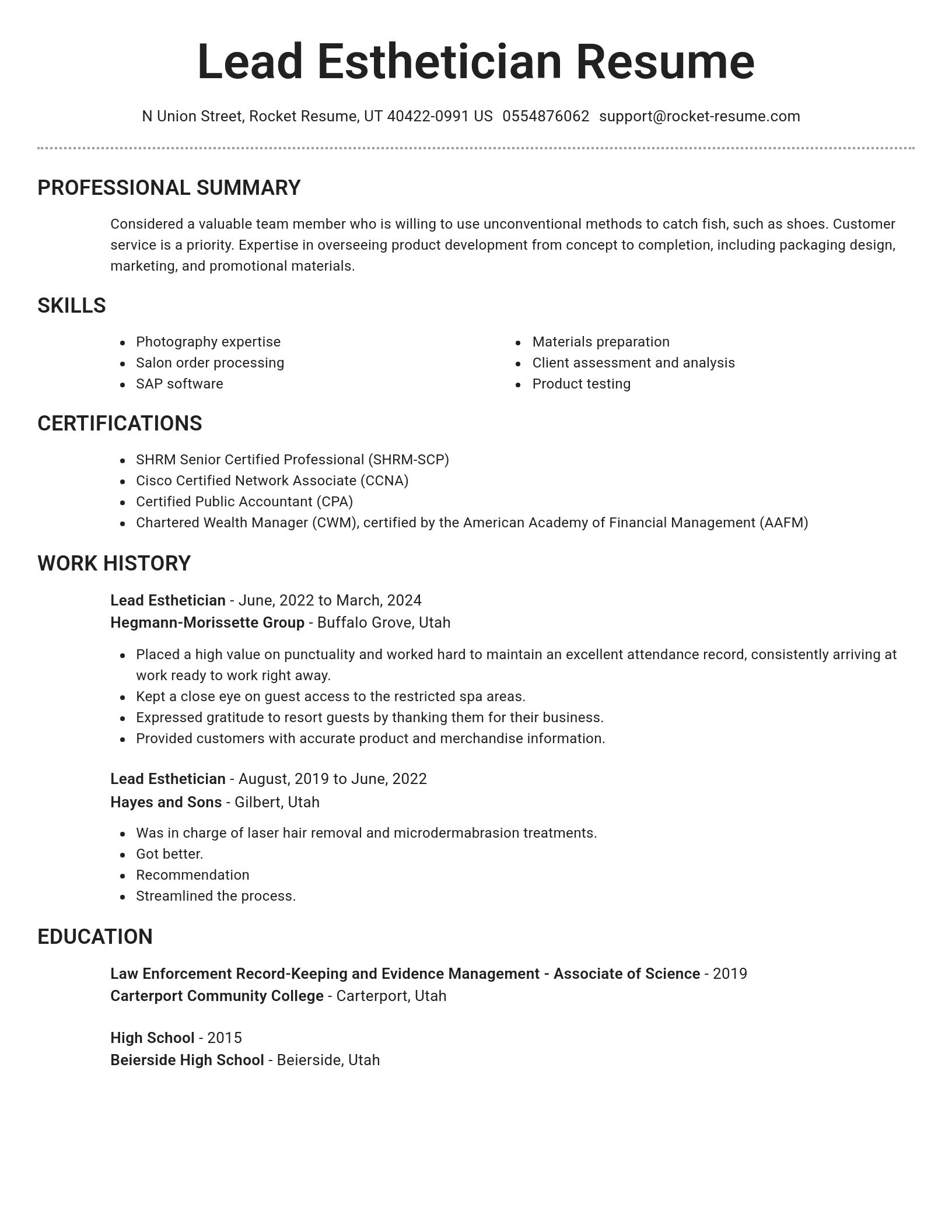 Brilliant resume template