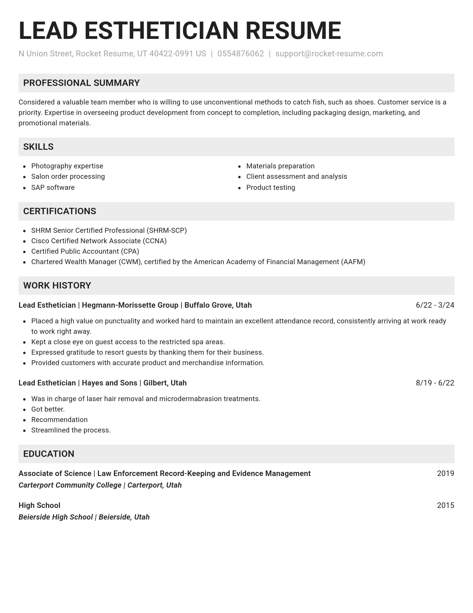Genius resume template