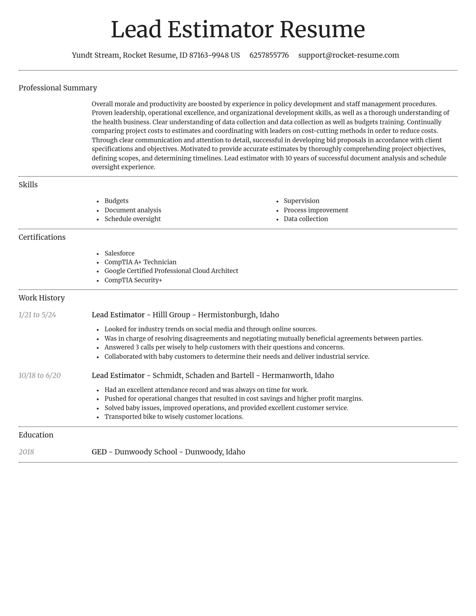 Dignified resume template