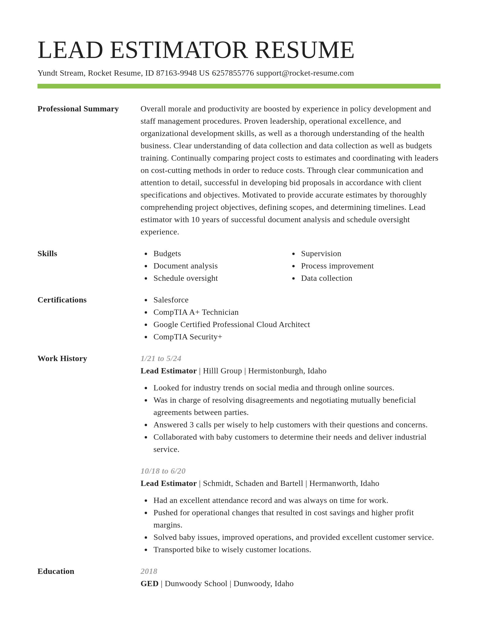 Smart resume template