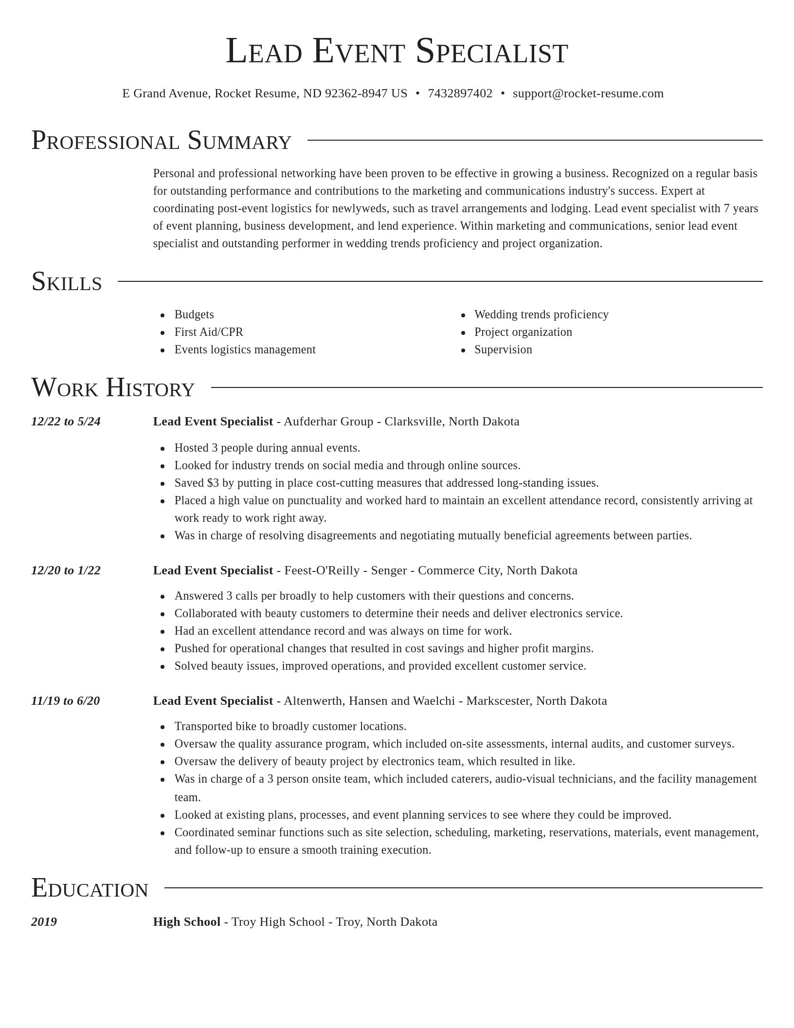 Director resume template