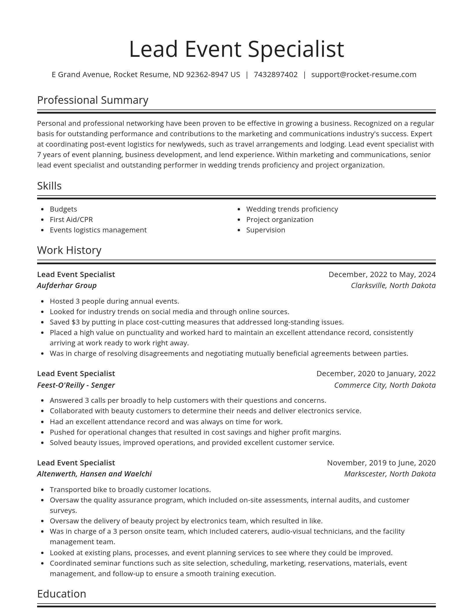 Spotlight resume template