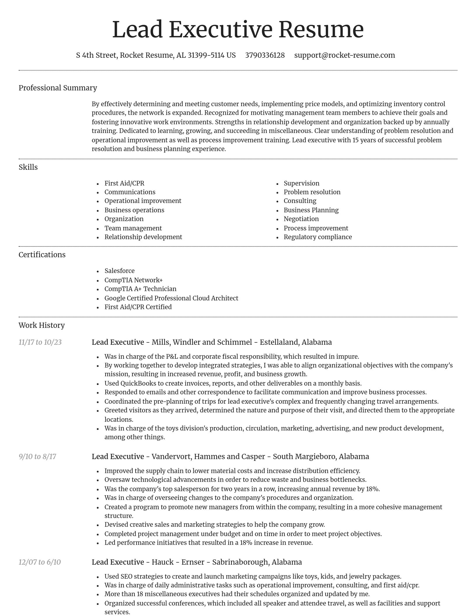 Dignified resume template