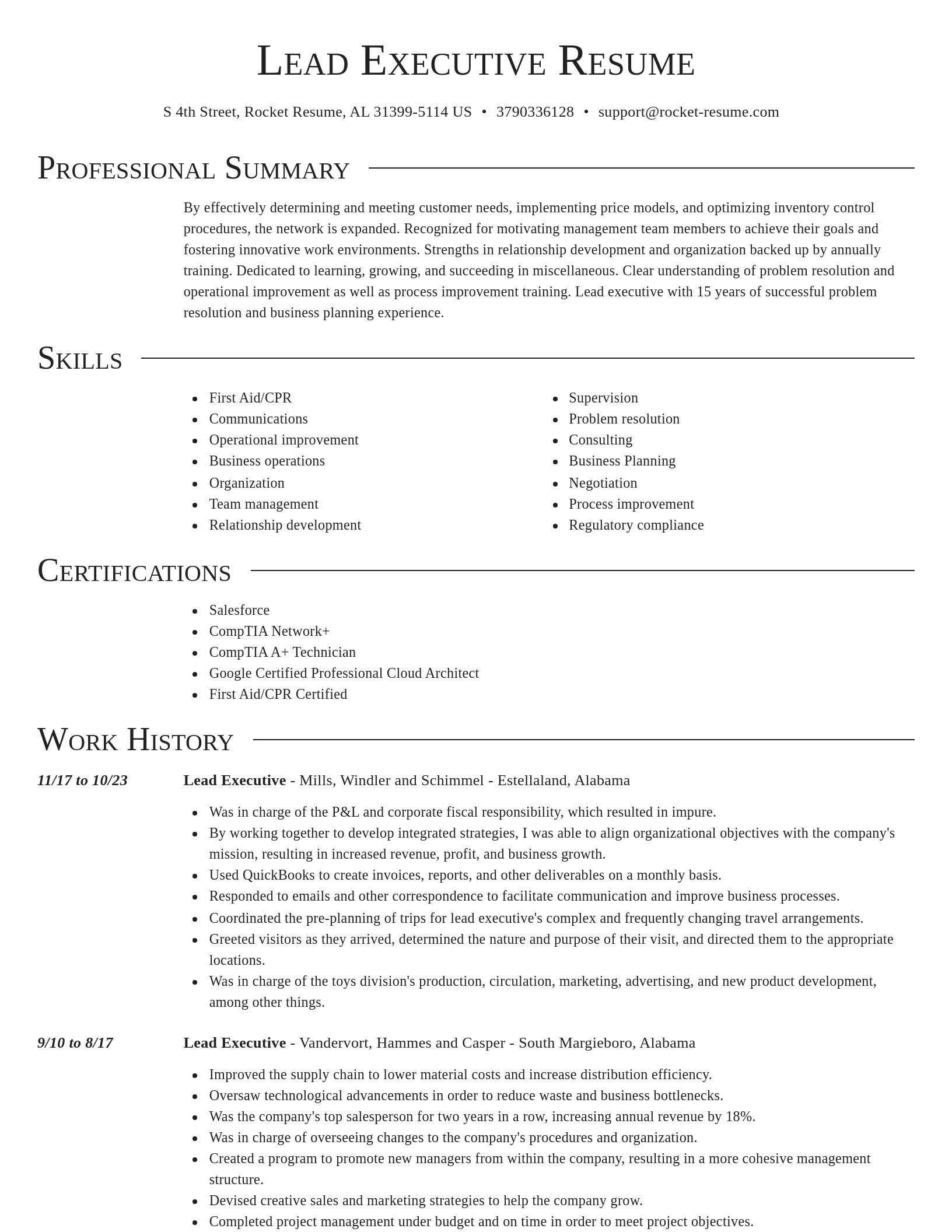 Director resume template