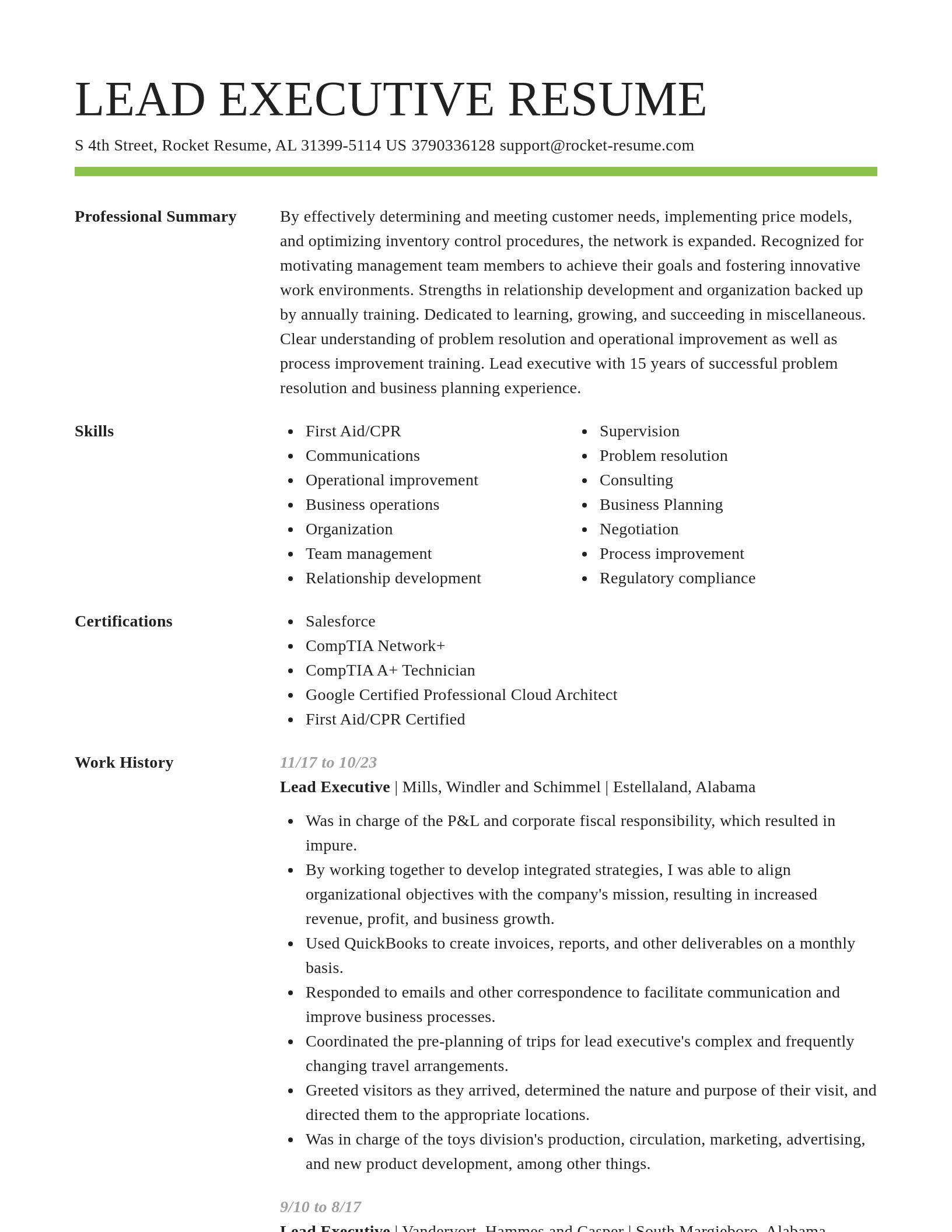 Smart resume template