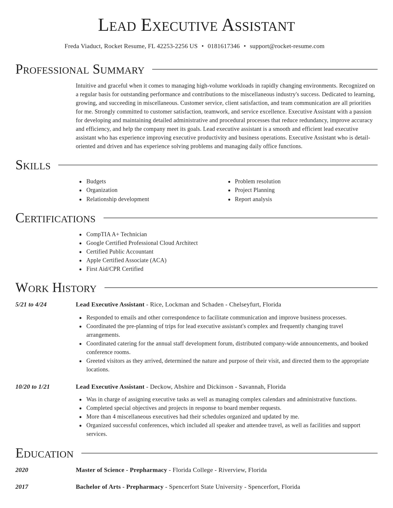 Director resume template