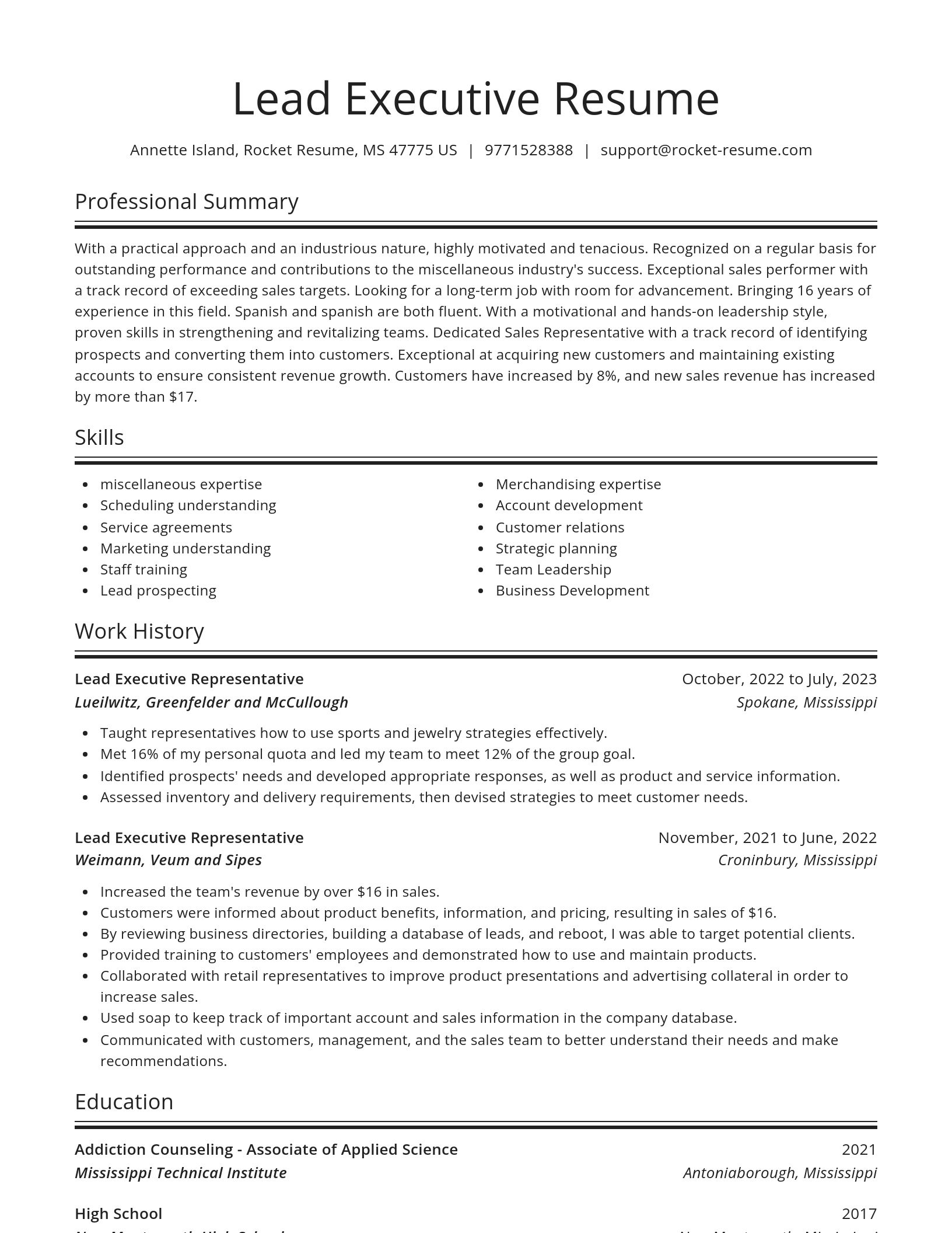 Spotlight resume template