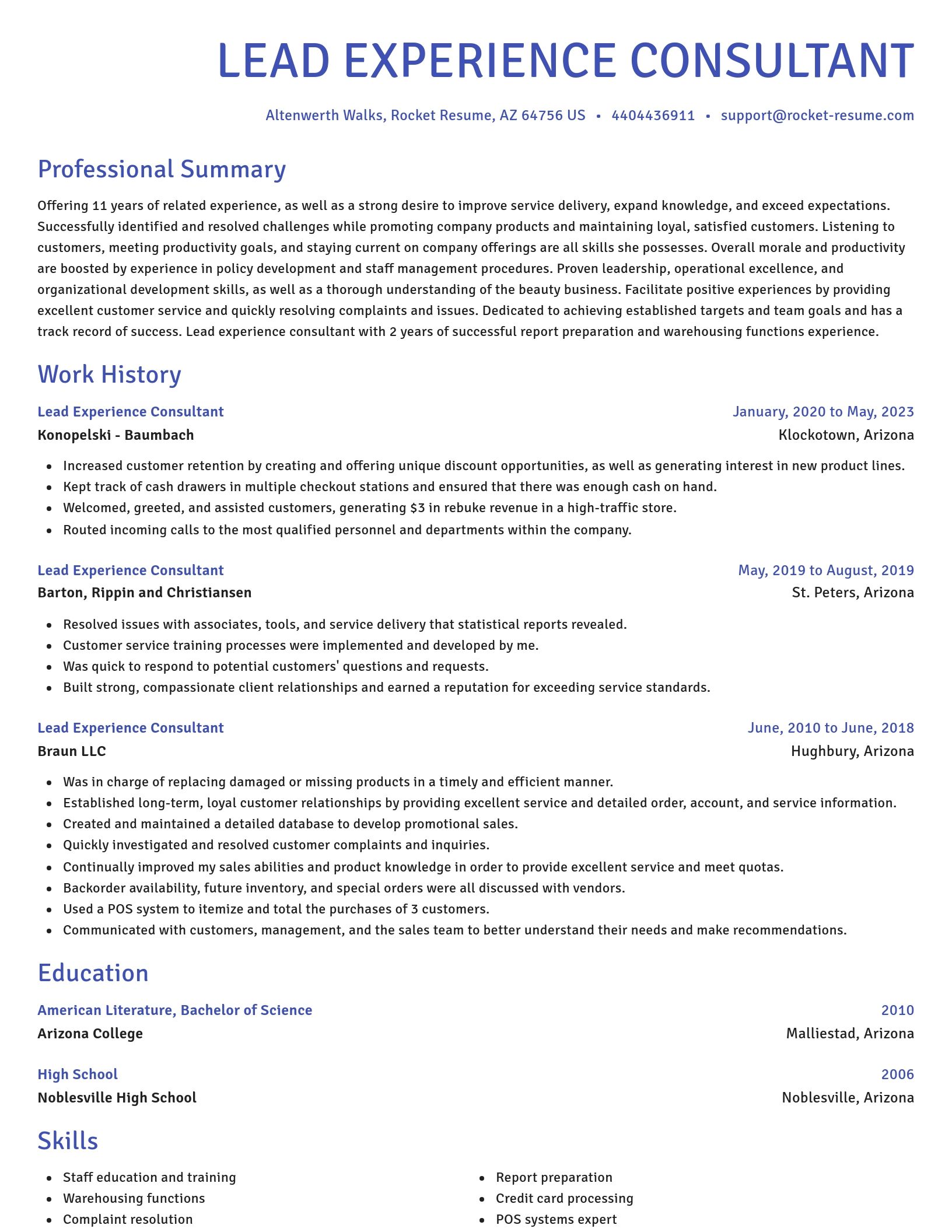 Novel resume template