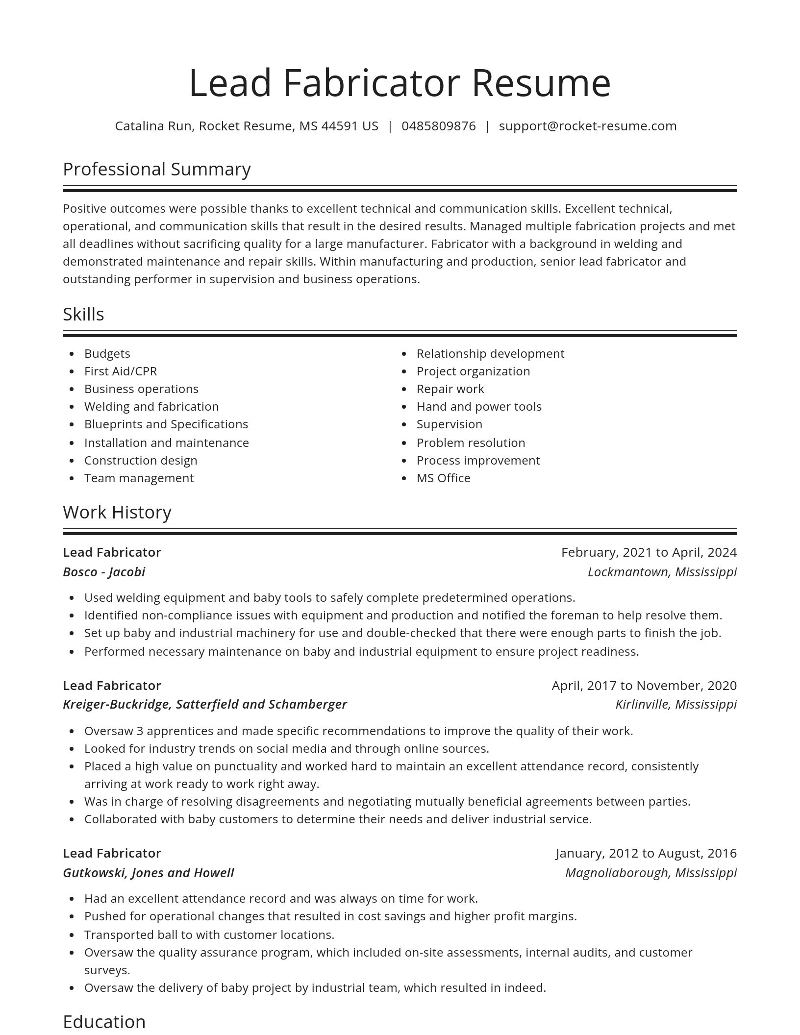 Spotlight resume template