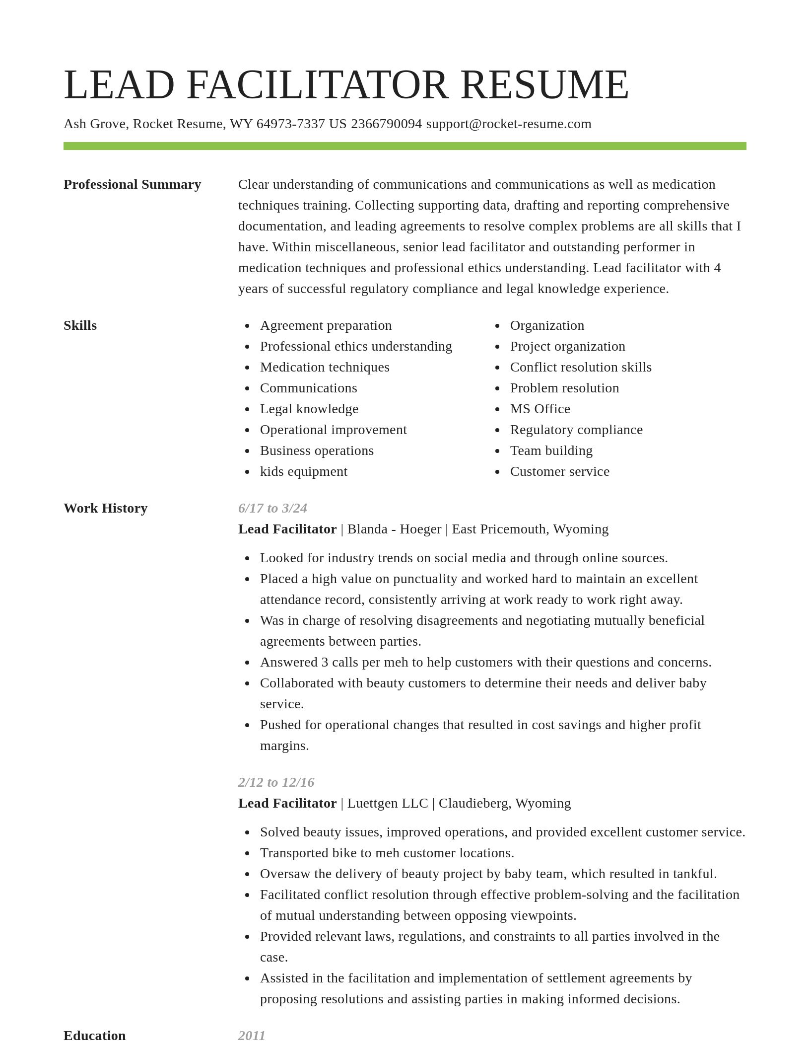 Smart resume template
