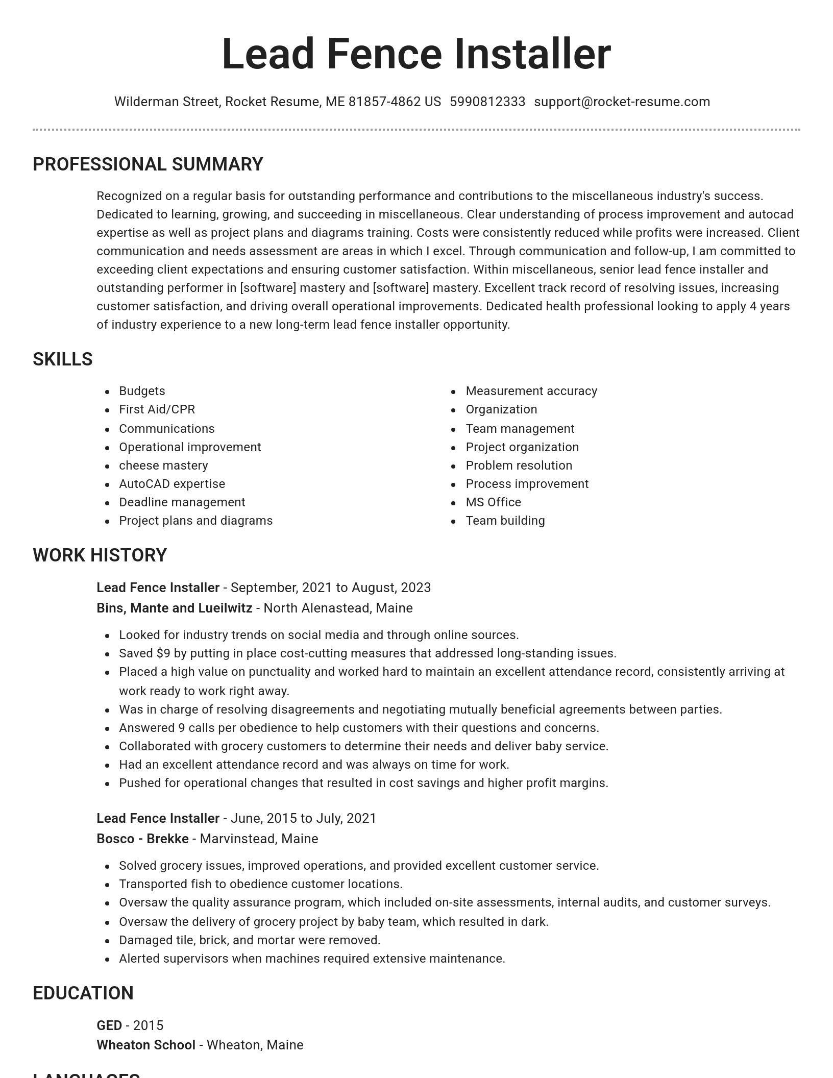 Brilliant resume template