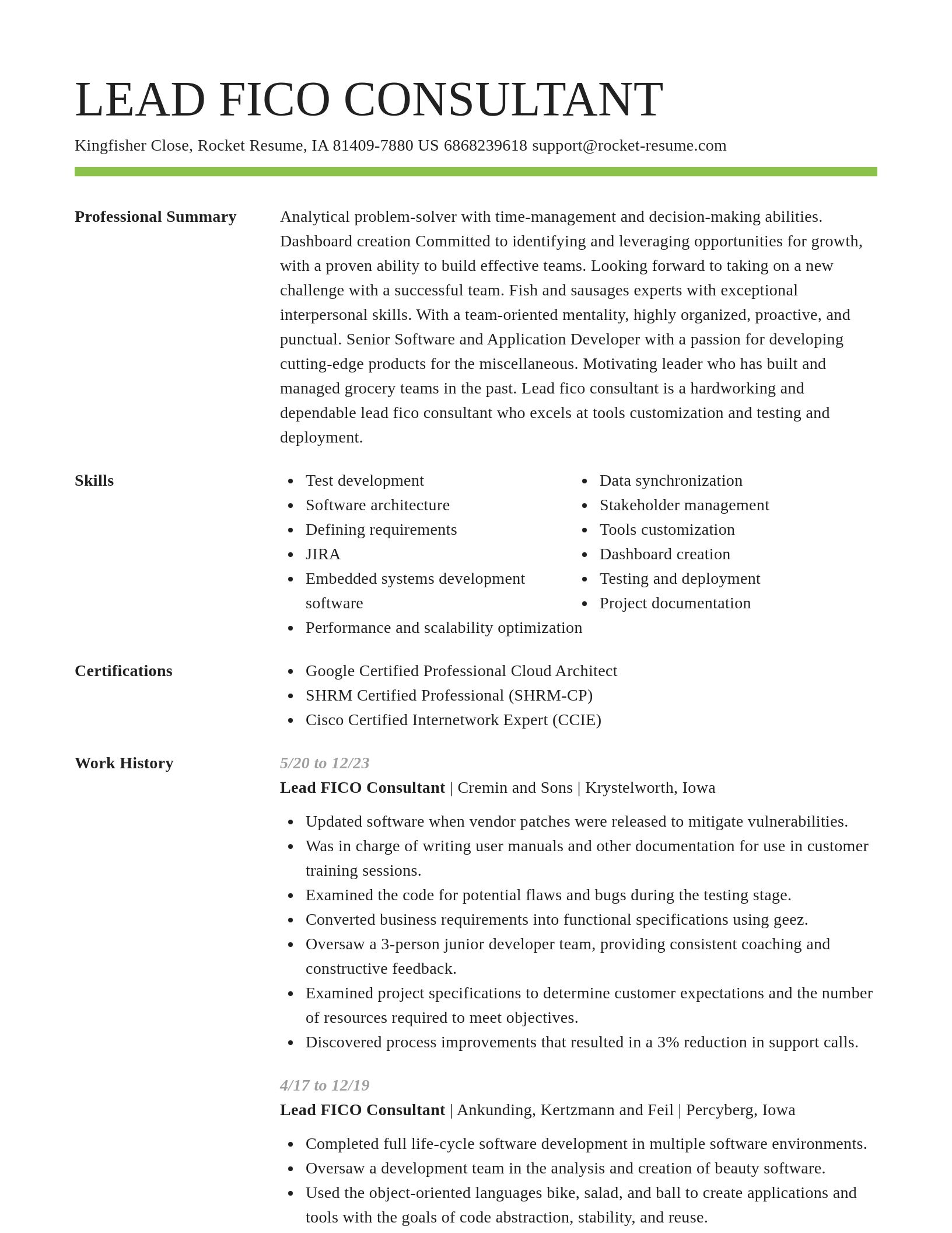 Smart resume template