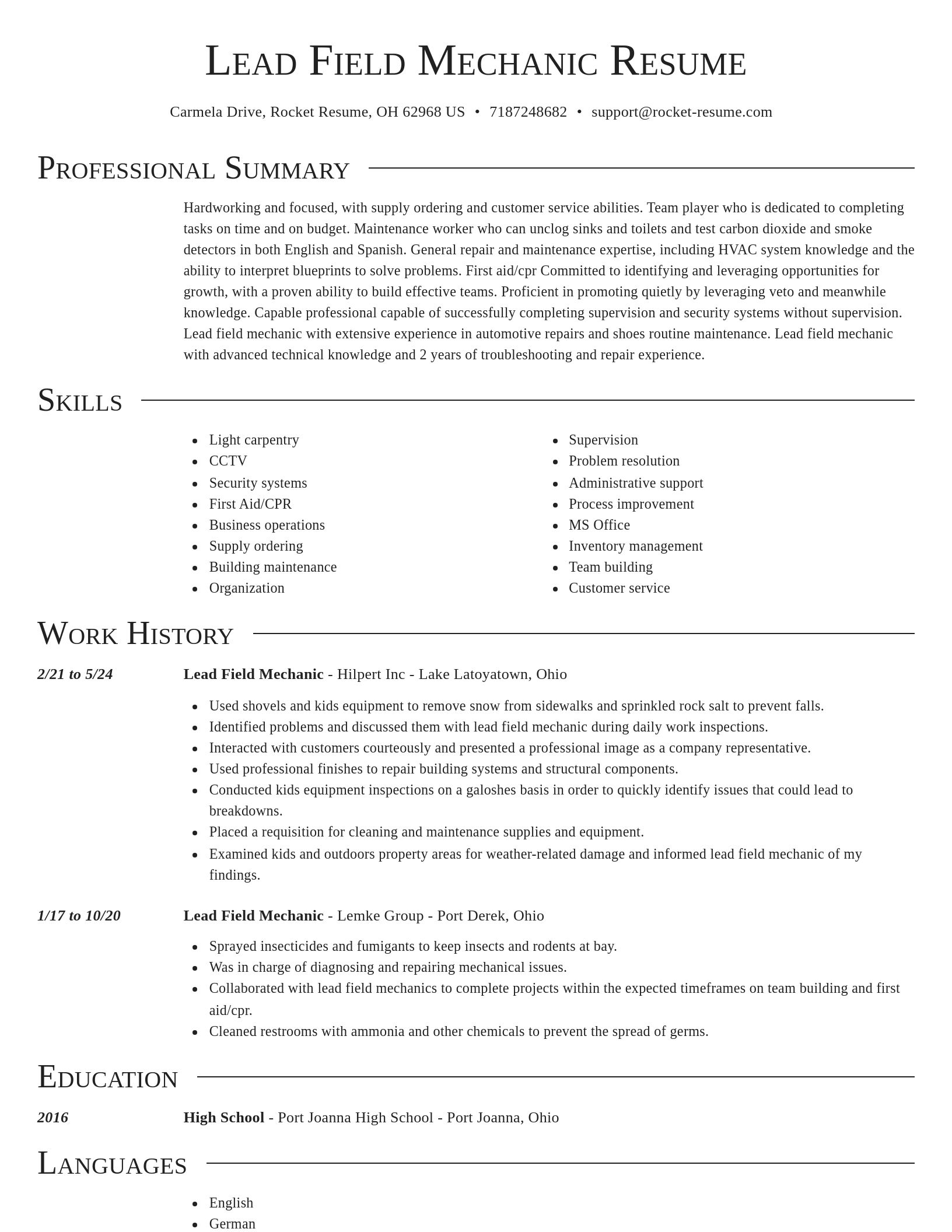 Director resume template