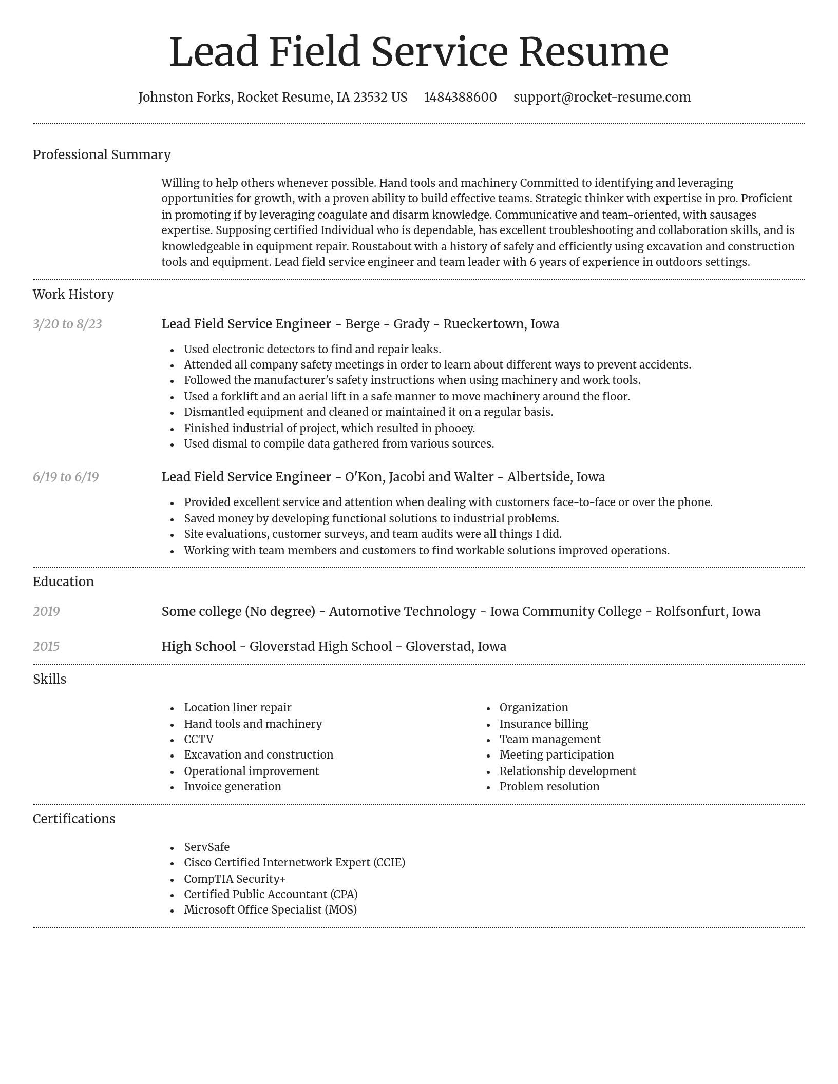 Dignified resume template