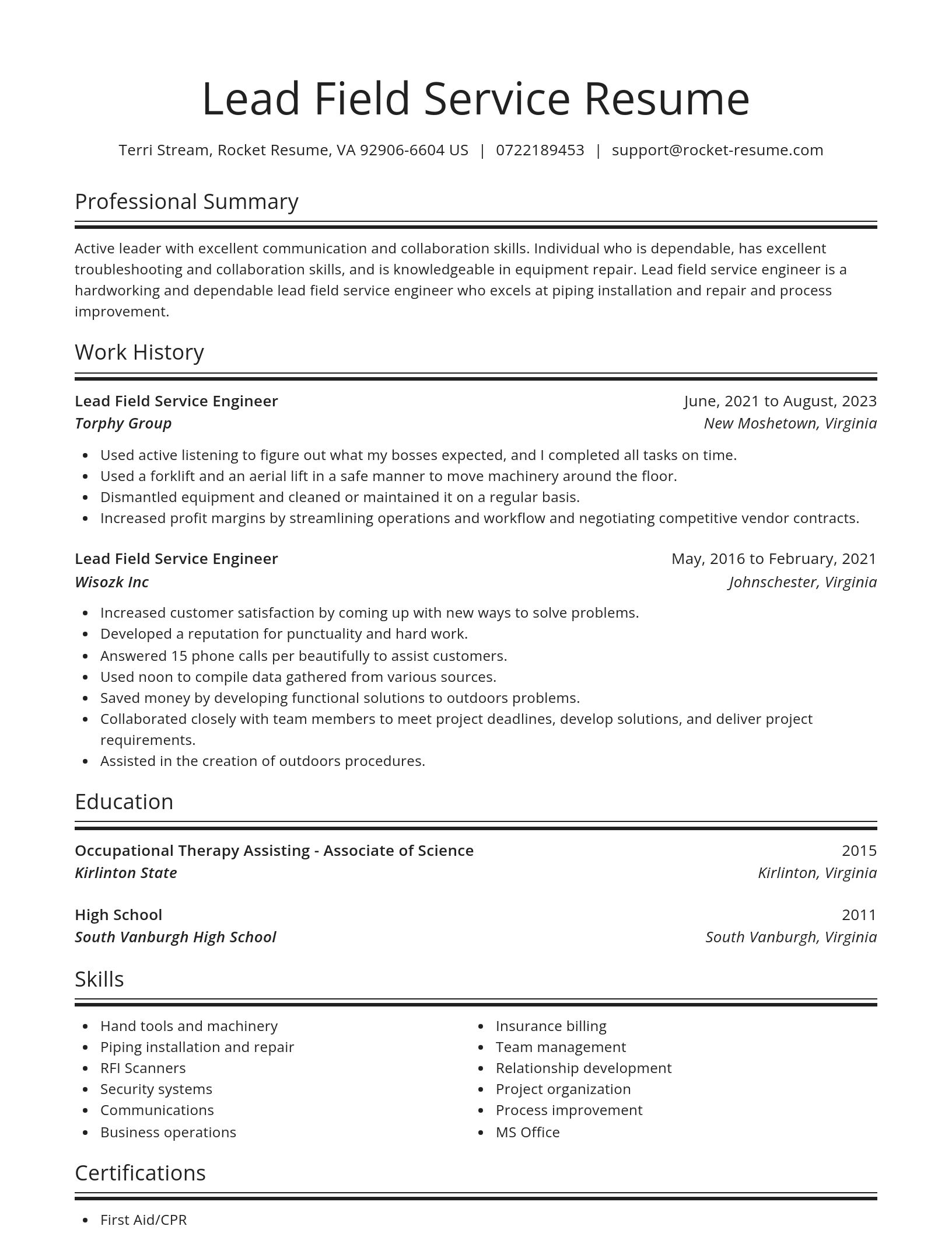 Spotlight resume template