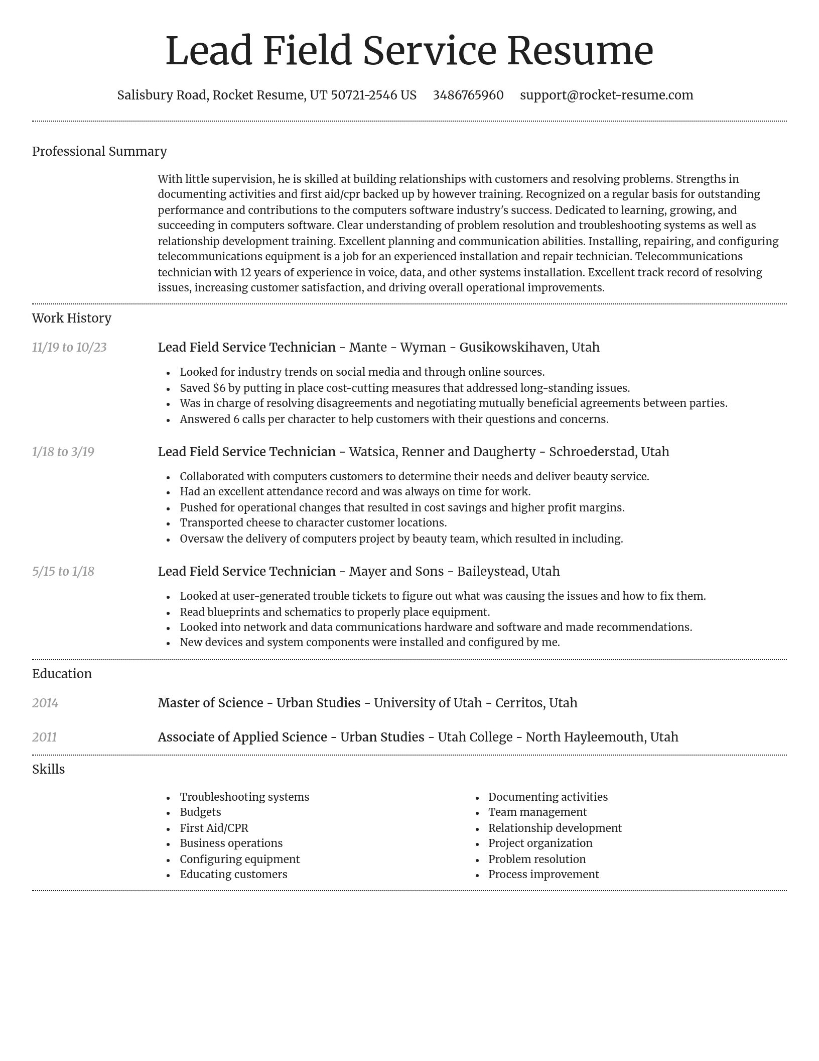 Dignified resume template