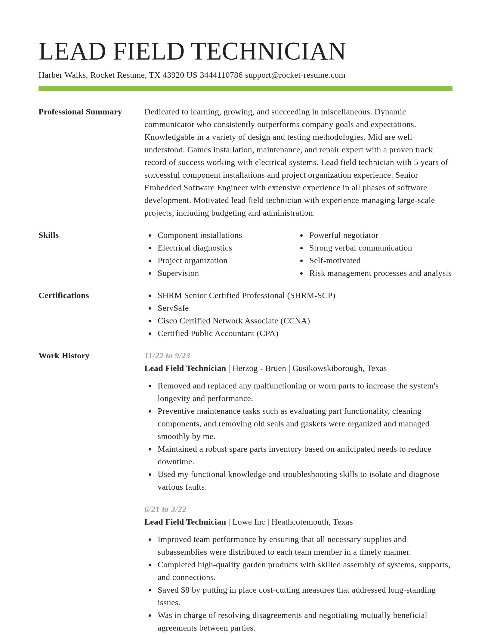 Smart resume template