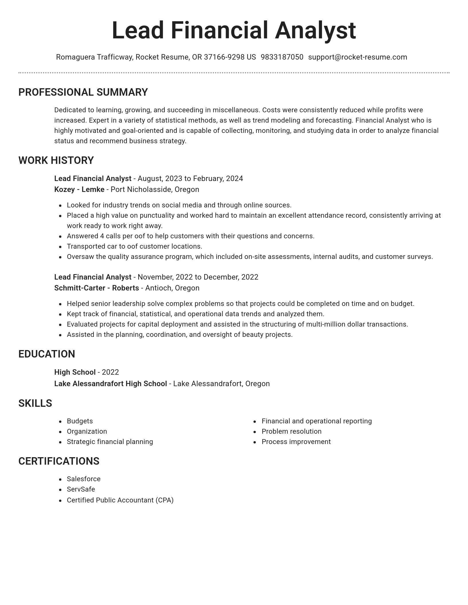Brilliant resume template