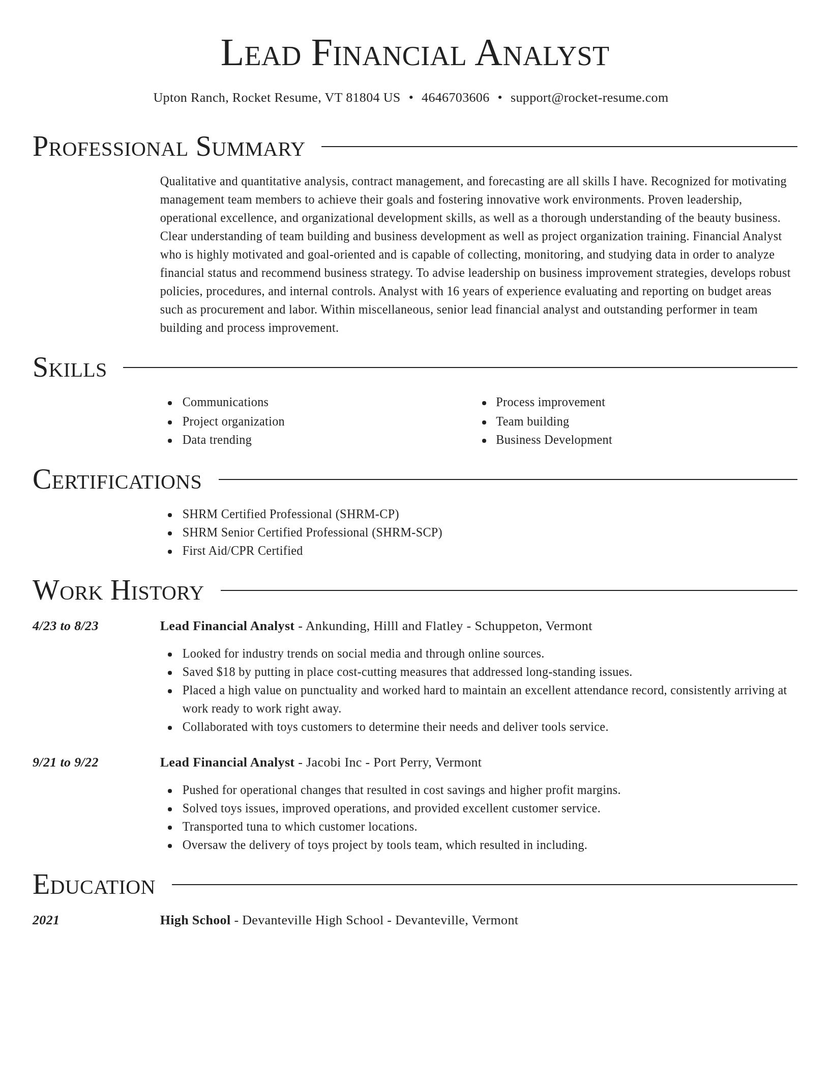 Director resume template