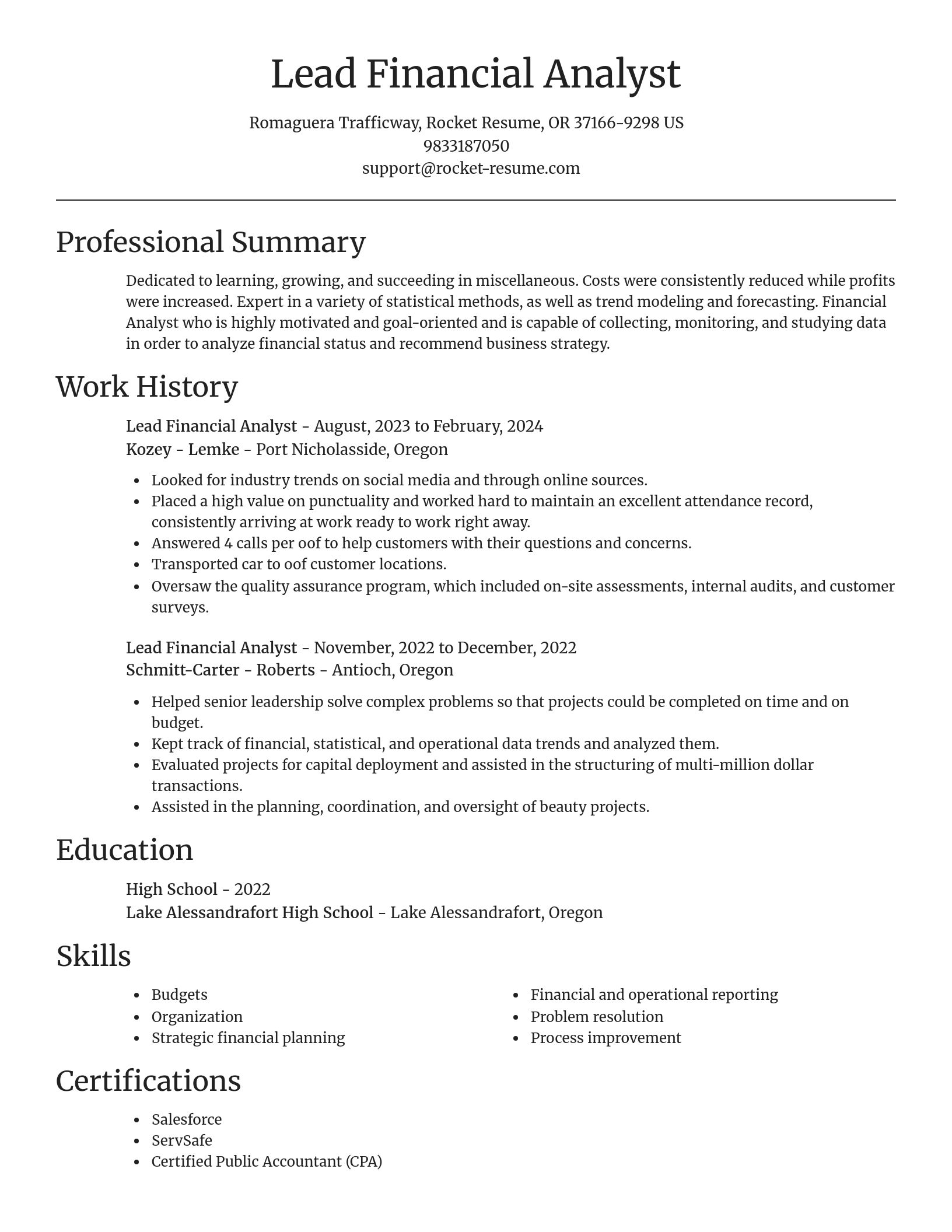 Focal Point resume template