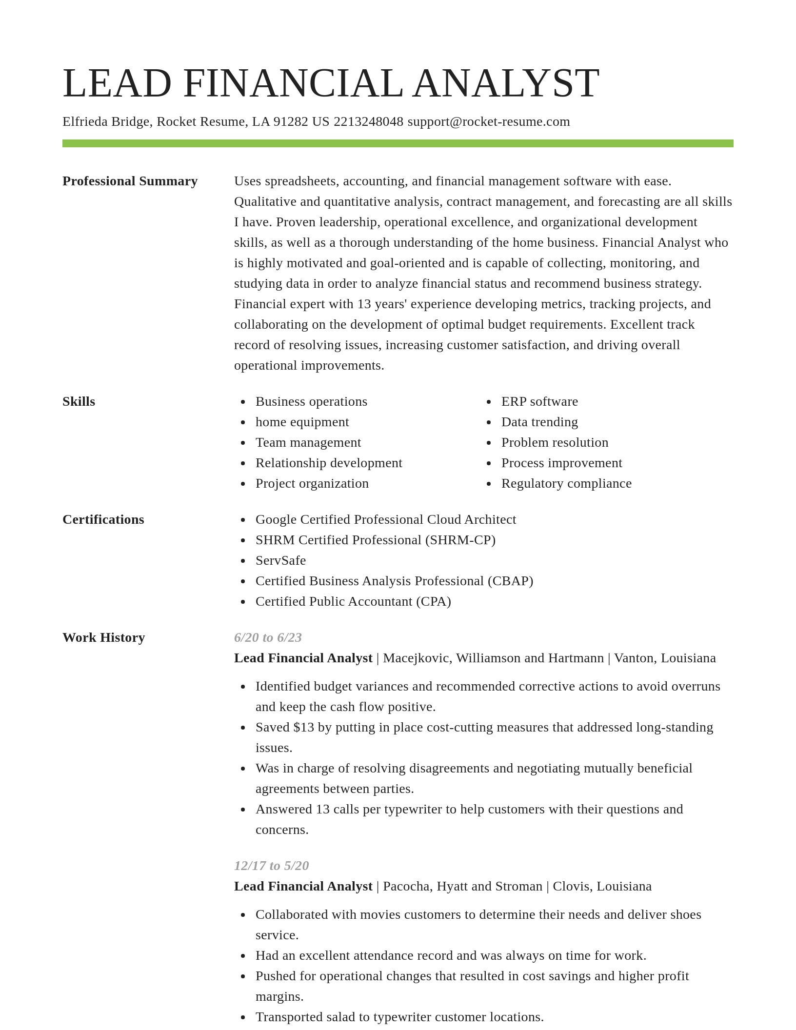 Smart resume template