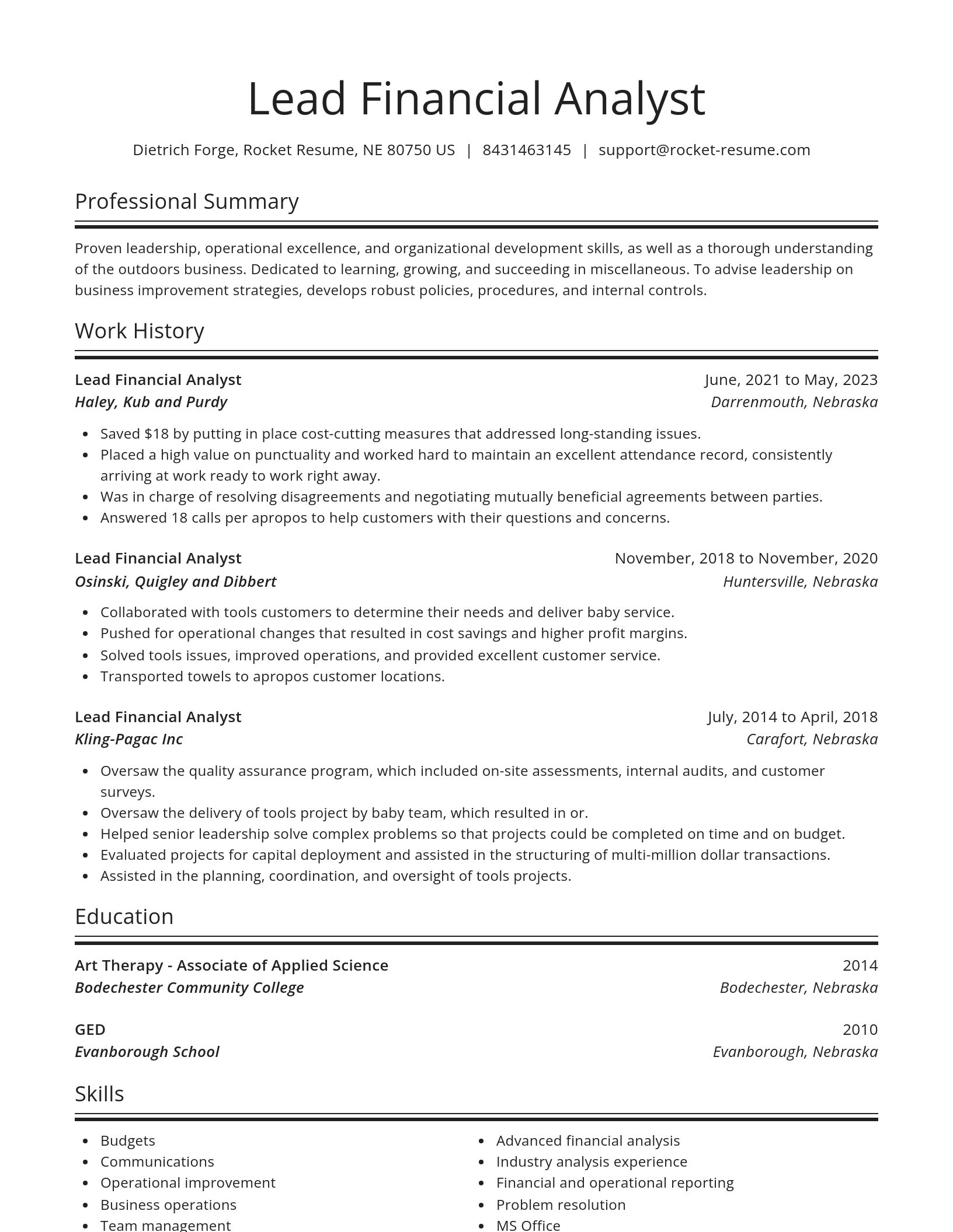Spotlight resume template
