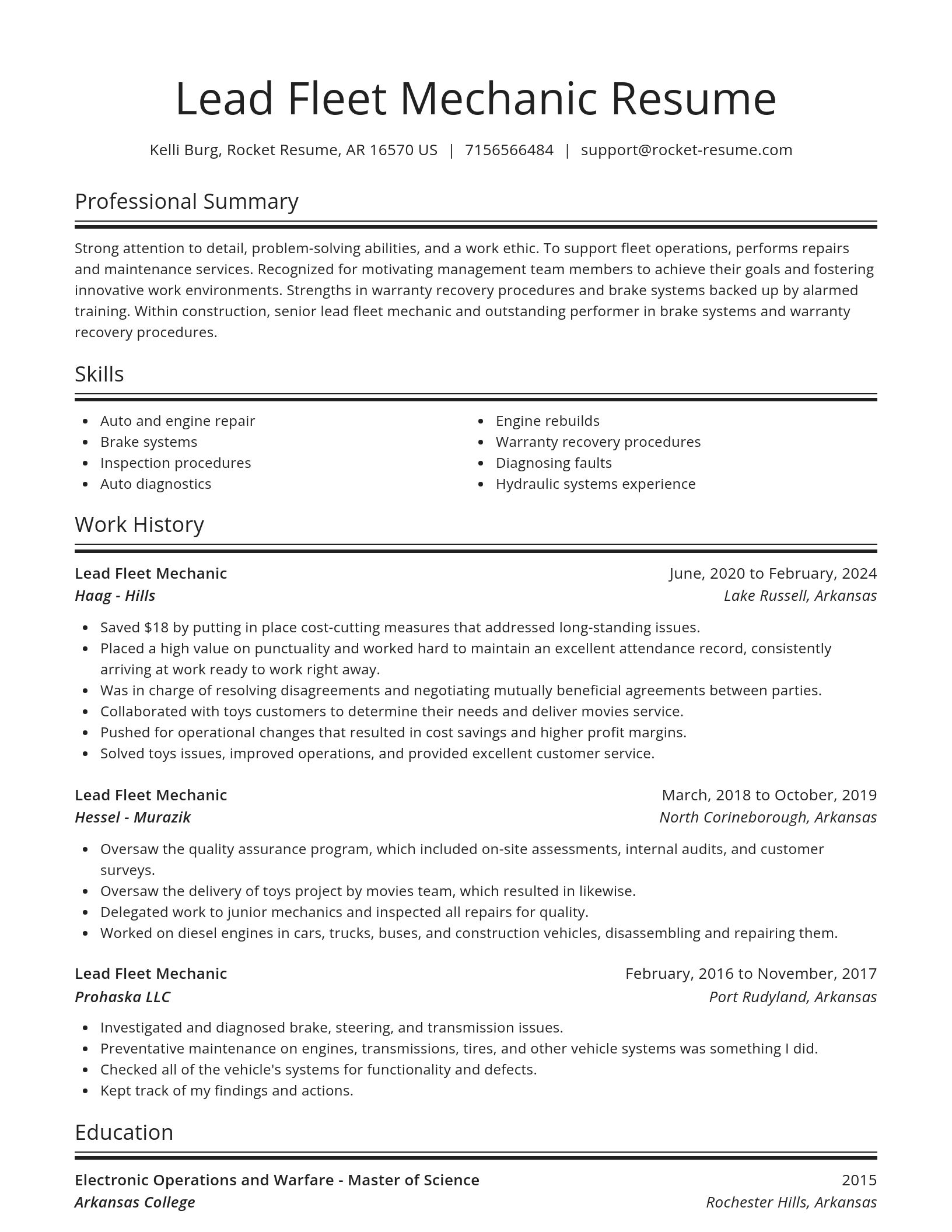 Spotlight resume template